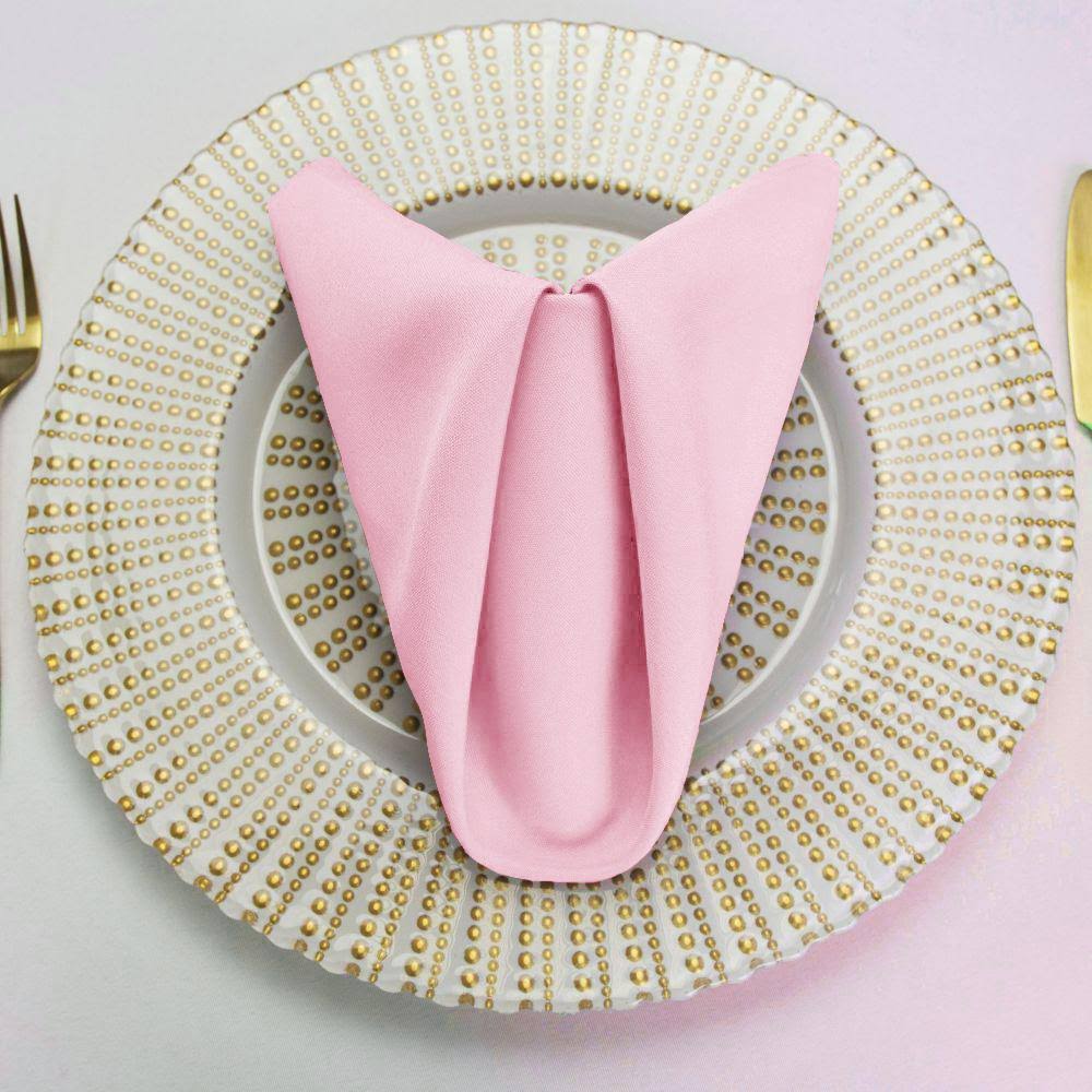Linentablecloth 20-inch Polyester Napkins (1-Dozen) Pink