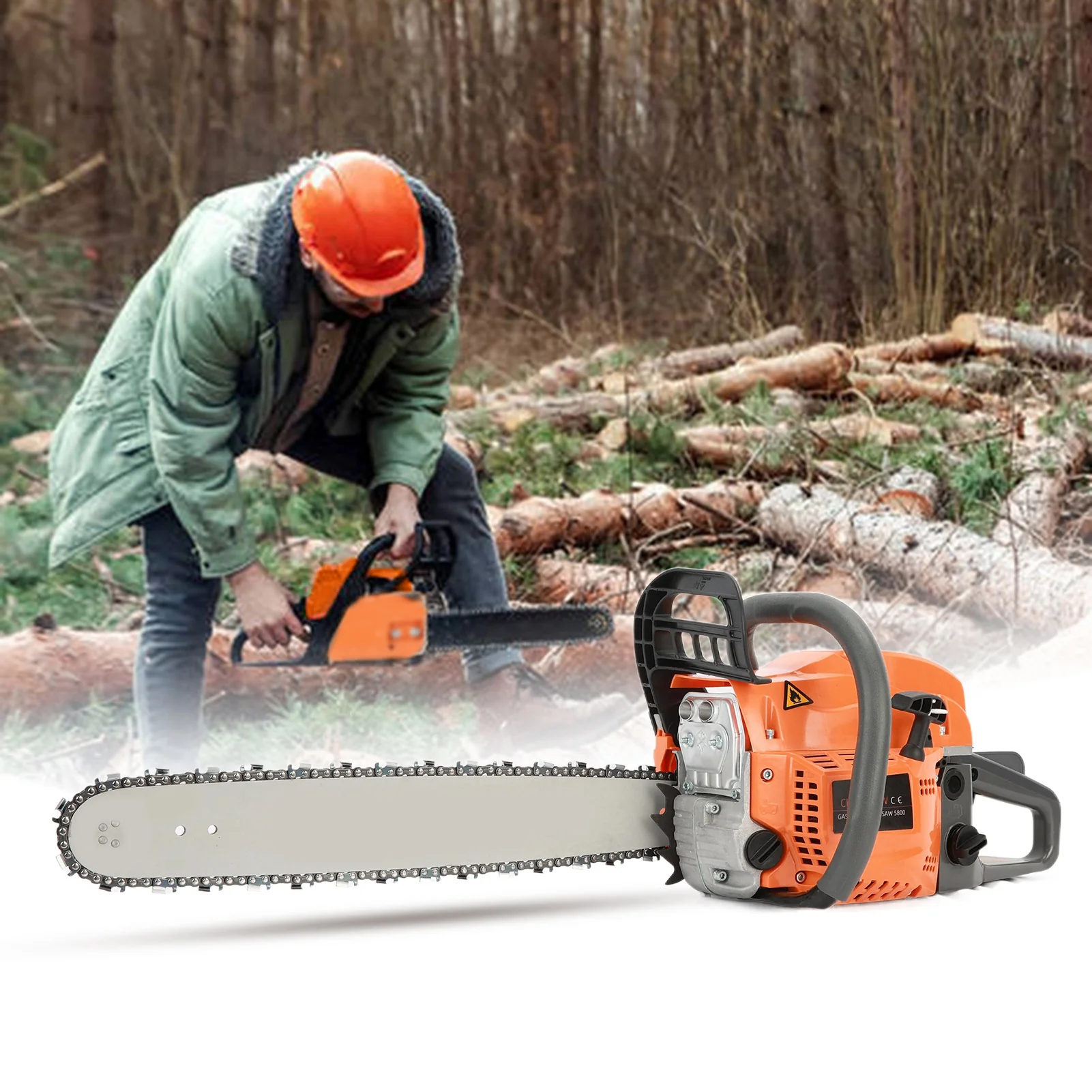 Wharick 58CC Gas Powered Chain Saw, 2 Stroke 20-Inch Gasoline-Chainsaw for Tree Wood Cutting Outdoor Garden Trimming