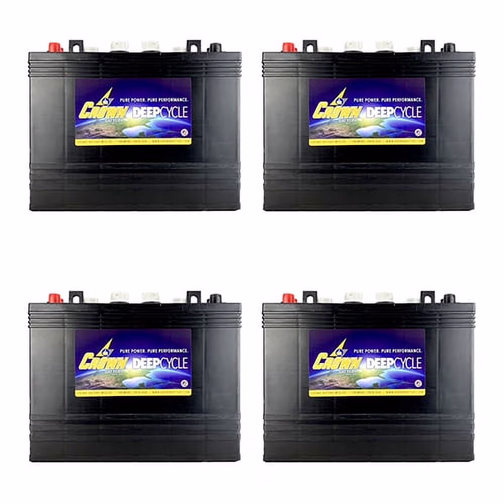 4 Pack, 48V 12 Volt Golf Cart Batteries T-1275 Club Car EzGo