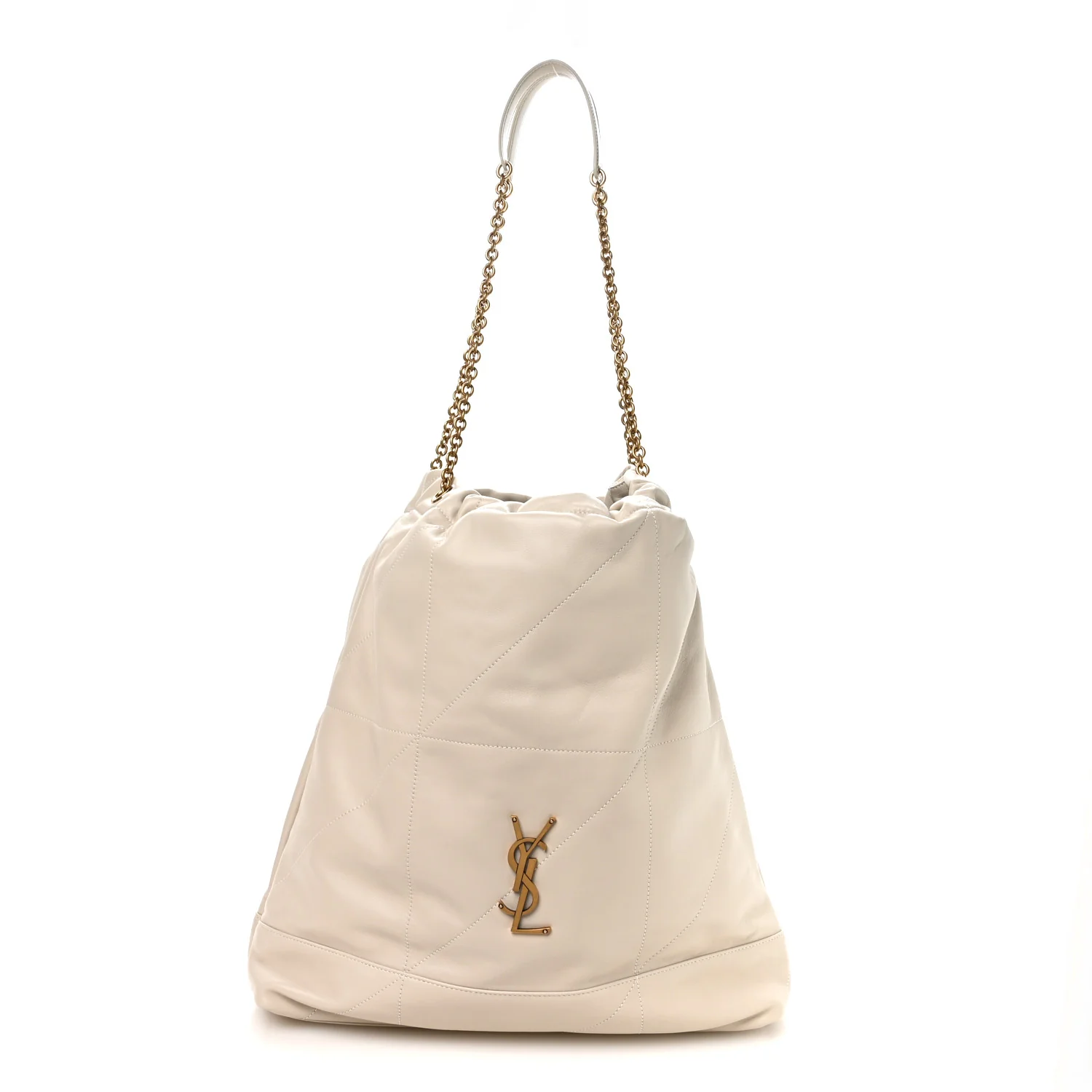 Lambskin Matelasse Monogram Large Jamie 4.3 Pochon Crema Soft