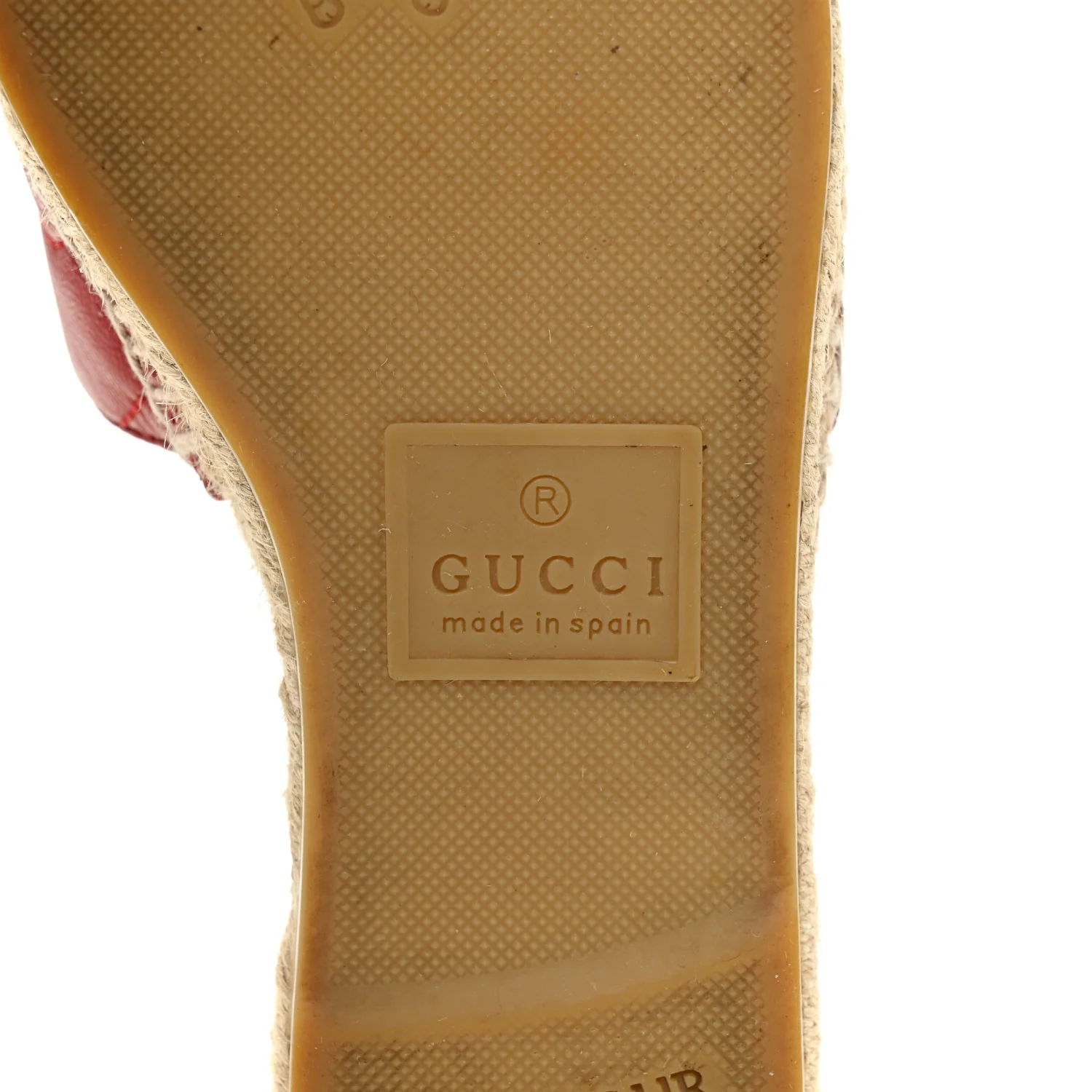 Nappa Matelasse GG Marmont Espadrille Slide Sandals 35 Hibiscus Red