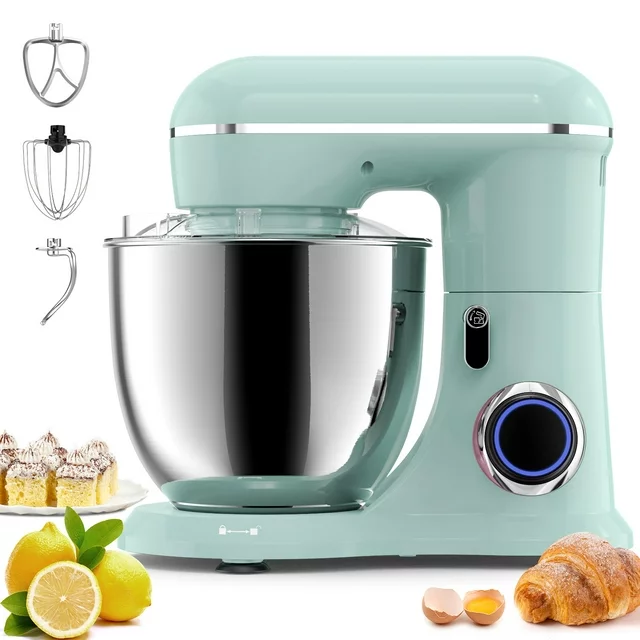 Robot pâtissier Samsaimo, 6,5 L, 660 W, 10 vitesses, tête inclinable, robot de cuisine électrique avec bol, crochet pétrisseur, batteur et fouet, idéal pour la plupart des cuisiniers amateurs.