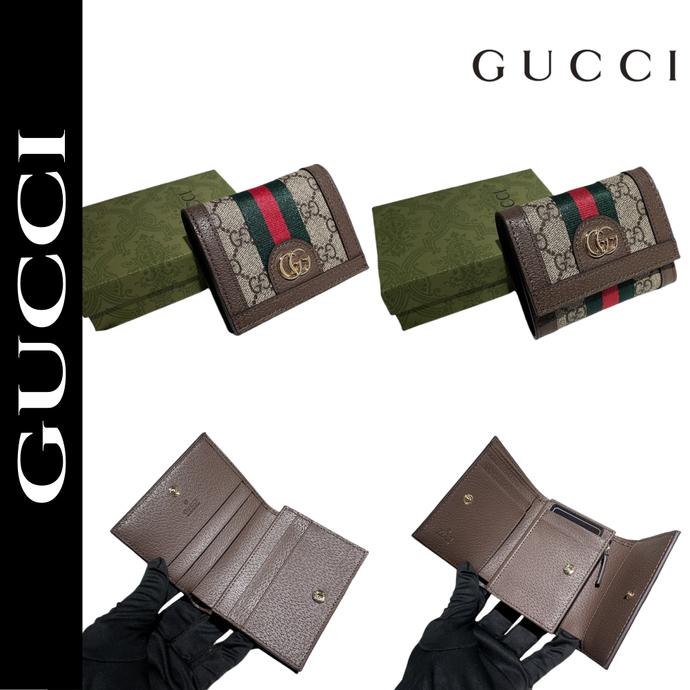 GUCCI【グッチ】 個性派！超薄デザインの短財布 持ち運び便利