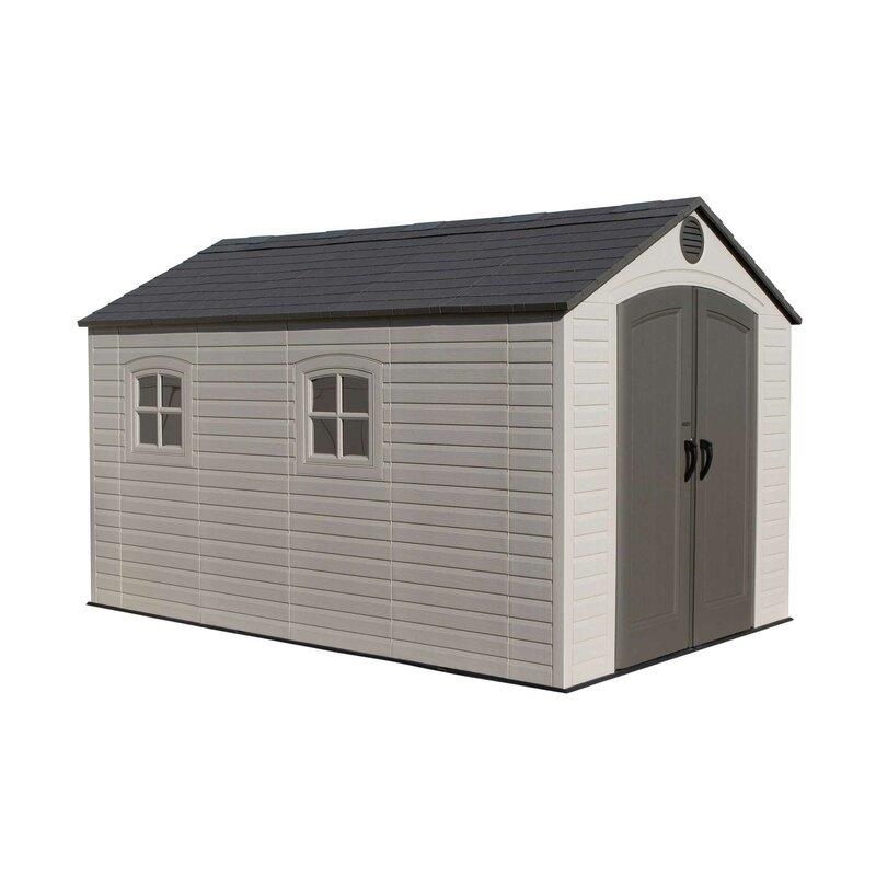 Abri de rangement en plastique de 2,4 m de large x 3,8 m de profondeur