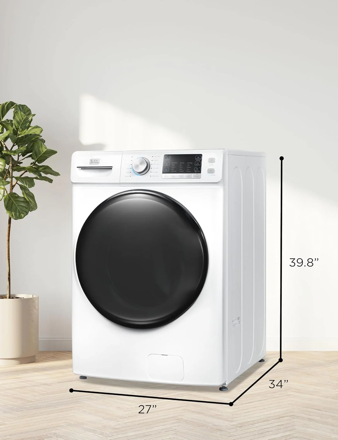 0.9 Cu. Ft. Portable Washer, 6.6 lb. Capacity Washing Machine for Homes & Apartments, 5 Wash Cycles, Quick Connect Sink Adapter and Drain Hose Included, Transparent Lid, BPWM09W, White