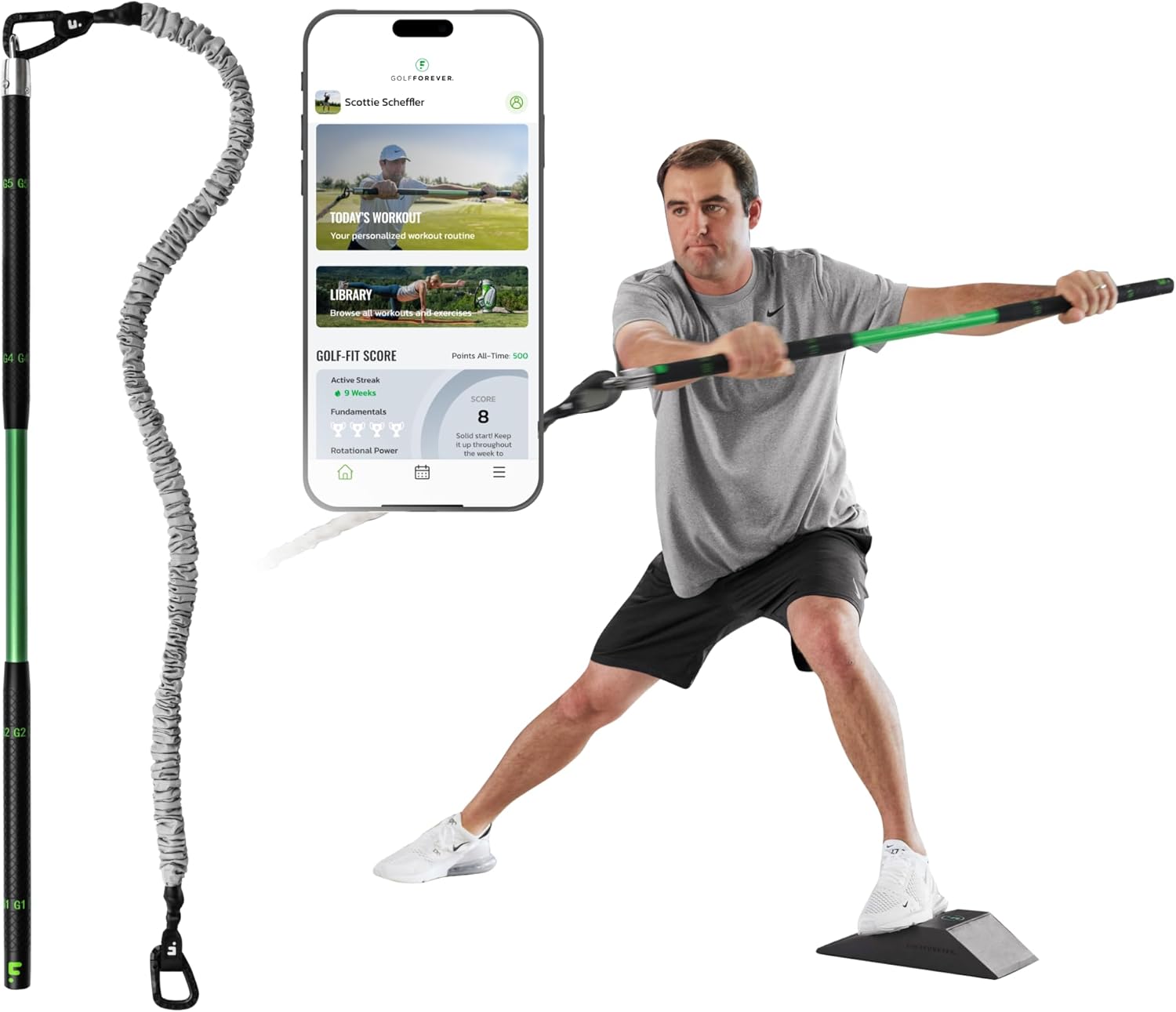 GolfForever Swing Trainer – Golf Fitness & Training System for Strength  Flexibility & Swing Power – Includes Membership & Premium Training Bar for Golf-Specific Workouts