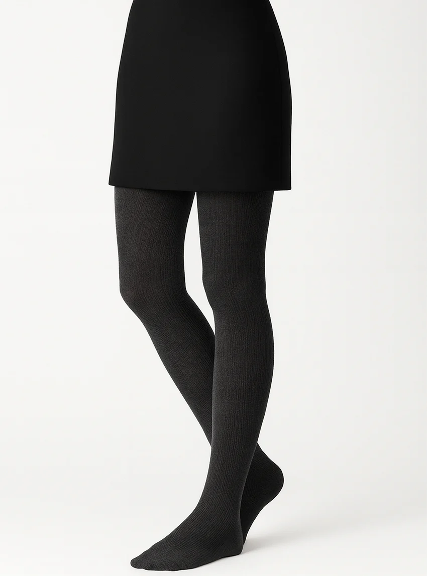 Collants en laine mérinos noir