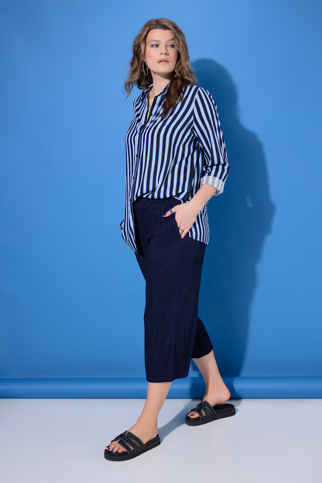 Textured Jersey Elastic Waist Culottes