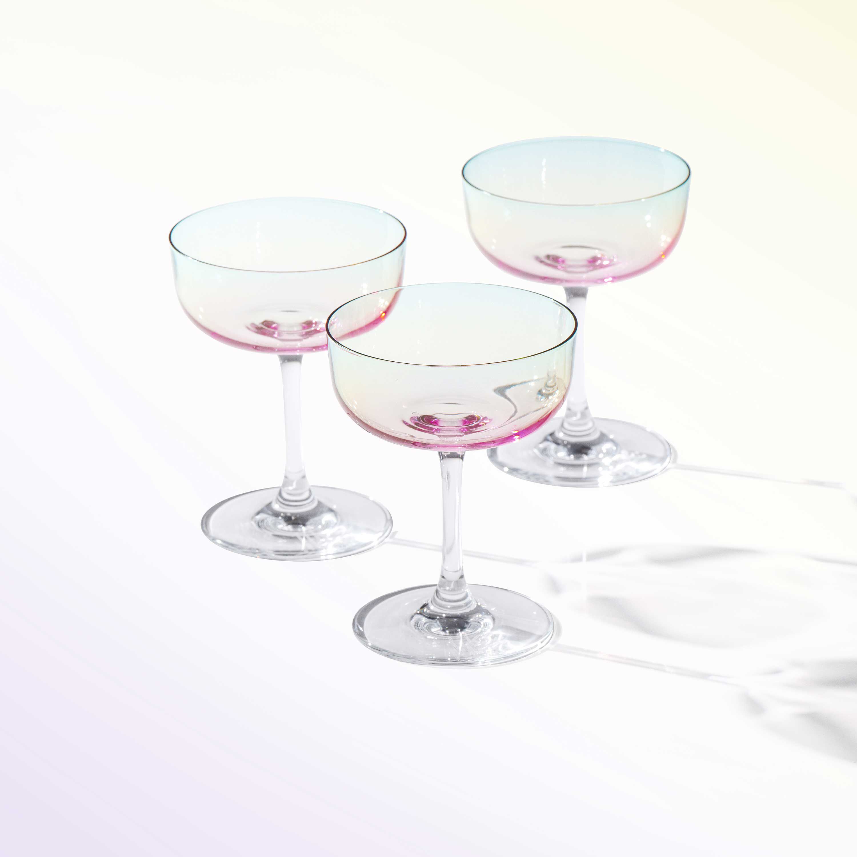Like Glass Champagne coupe glass - Multi-colored, 4.1 oz, crystal glass