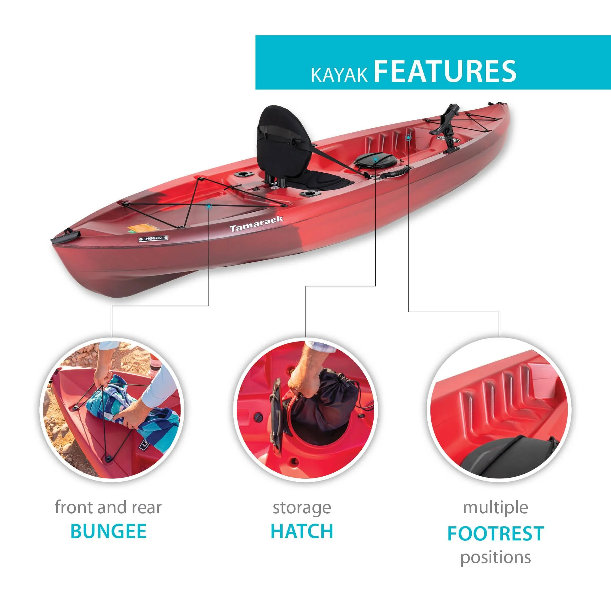 Lifetime Tamarack Angler 10 Ft. Fishing Kayak, Volcano Fusion (91340)