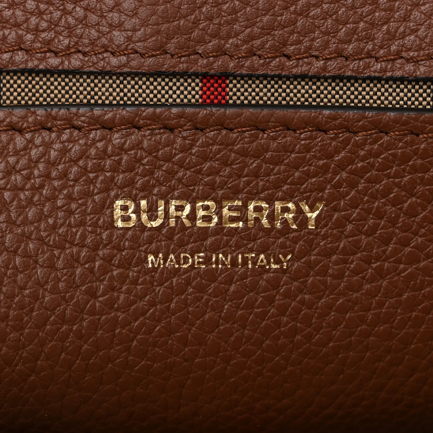 Grainy Calfskin Vintage Check Note Crossbody Bag Malt Brown