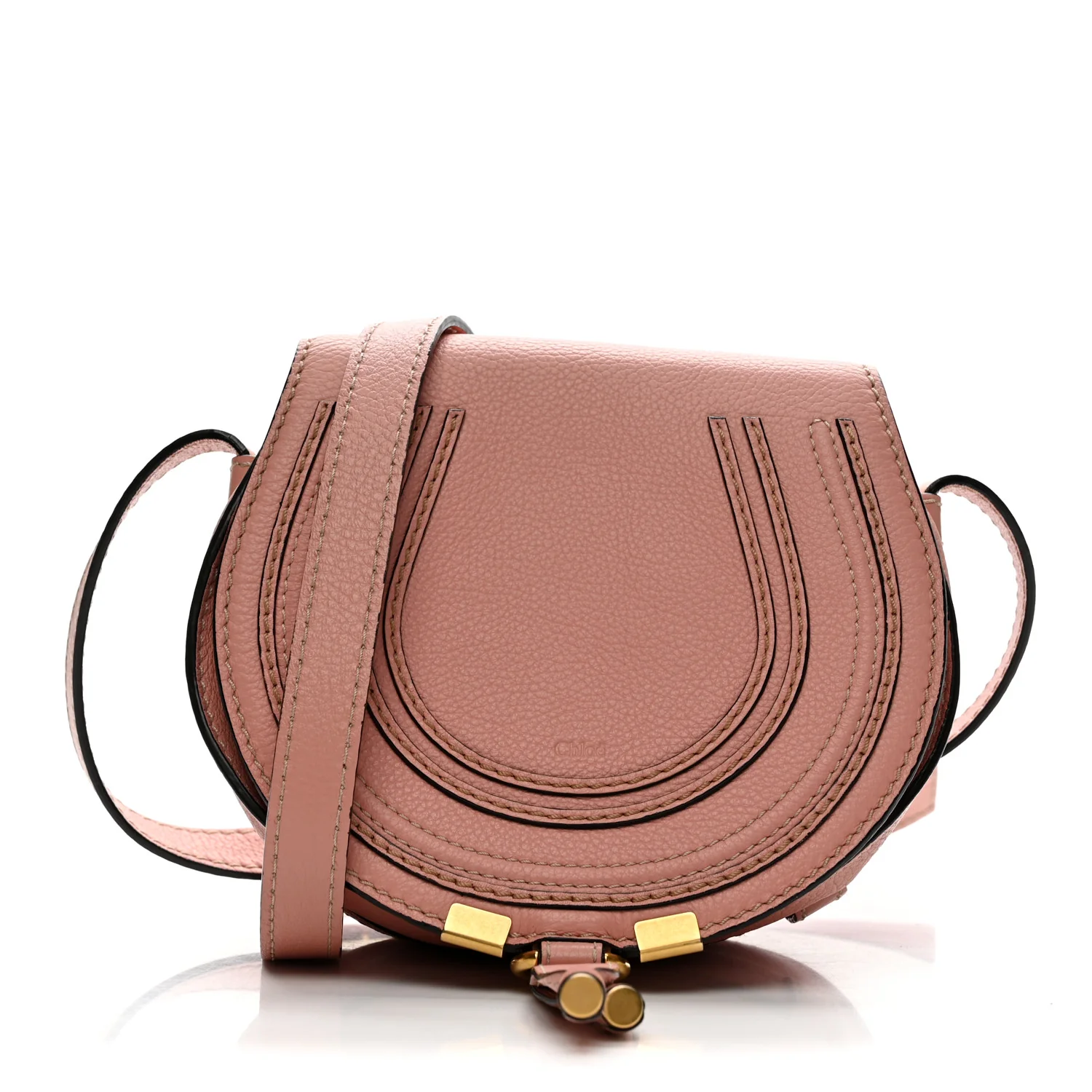 Calfskin Small Marcie Round Crossbody Bag Anemone
