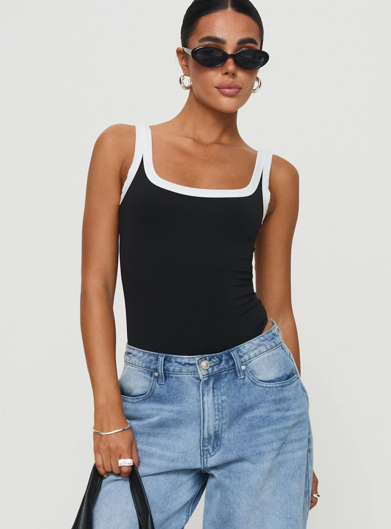 Astrea Bodysuit Black White