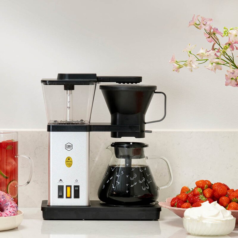 Rosa sløyfe Blooming kaffetrakter 1,25L sølv/brystmøsnter