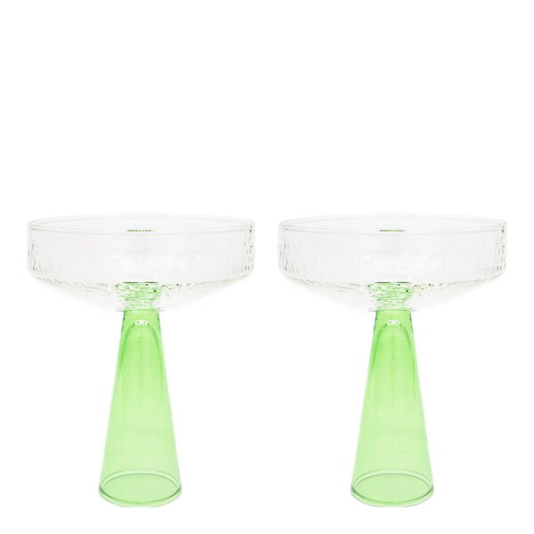 Claude champagneglass 25 cl 2 stk grønn/klar