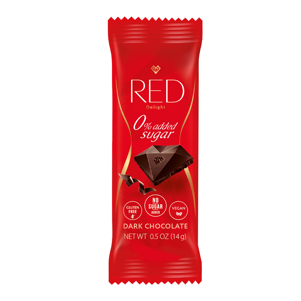 RED Delight Vegan Dark Chocolate Bars 30 - 14 Gr. Snack Size Bars per Bag, 2 - Pack