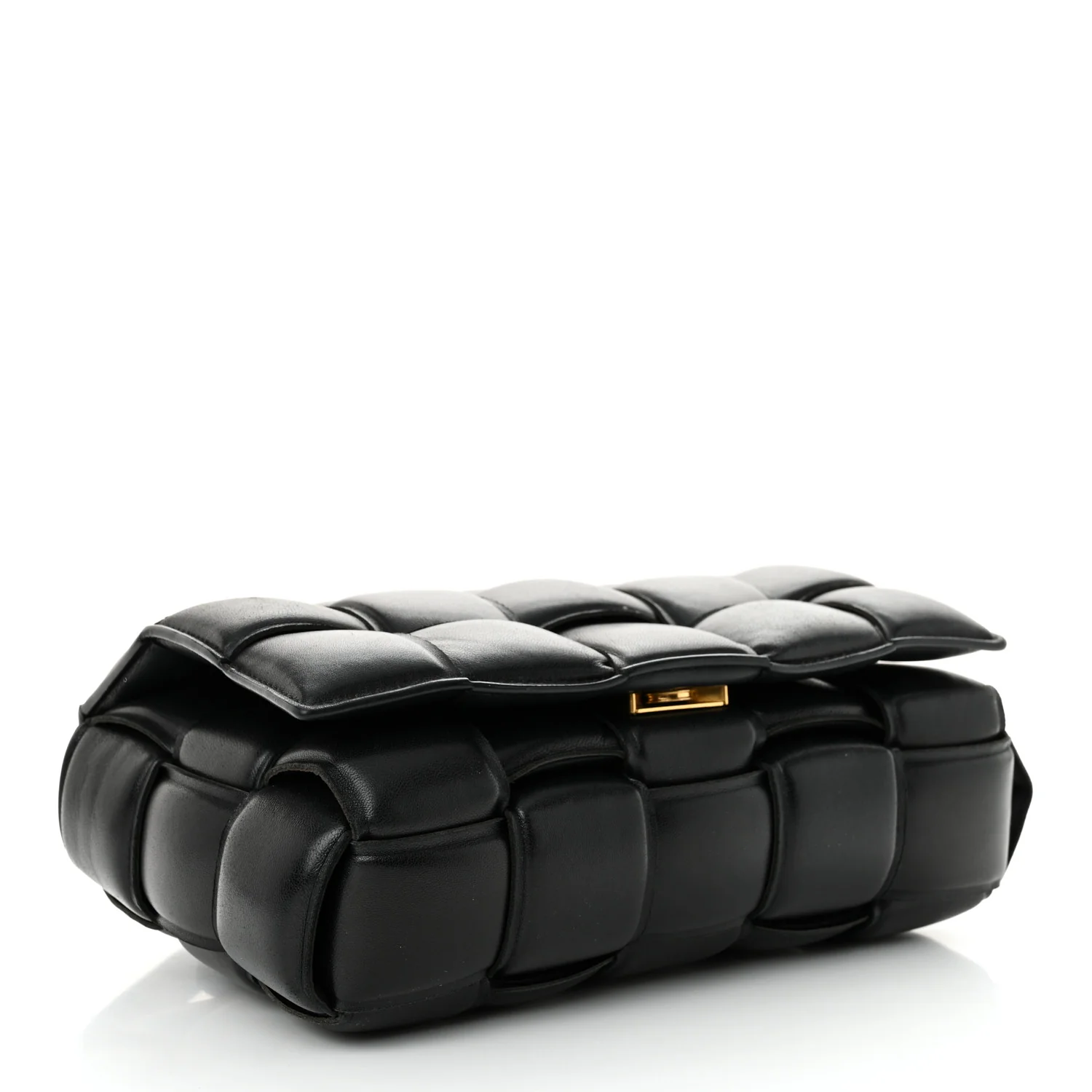 Nappa Maxi Intreccio Padded Cassette Crossbody Bag Black