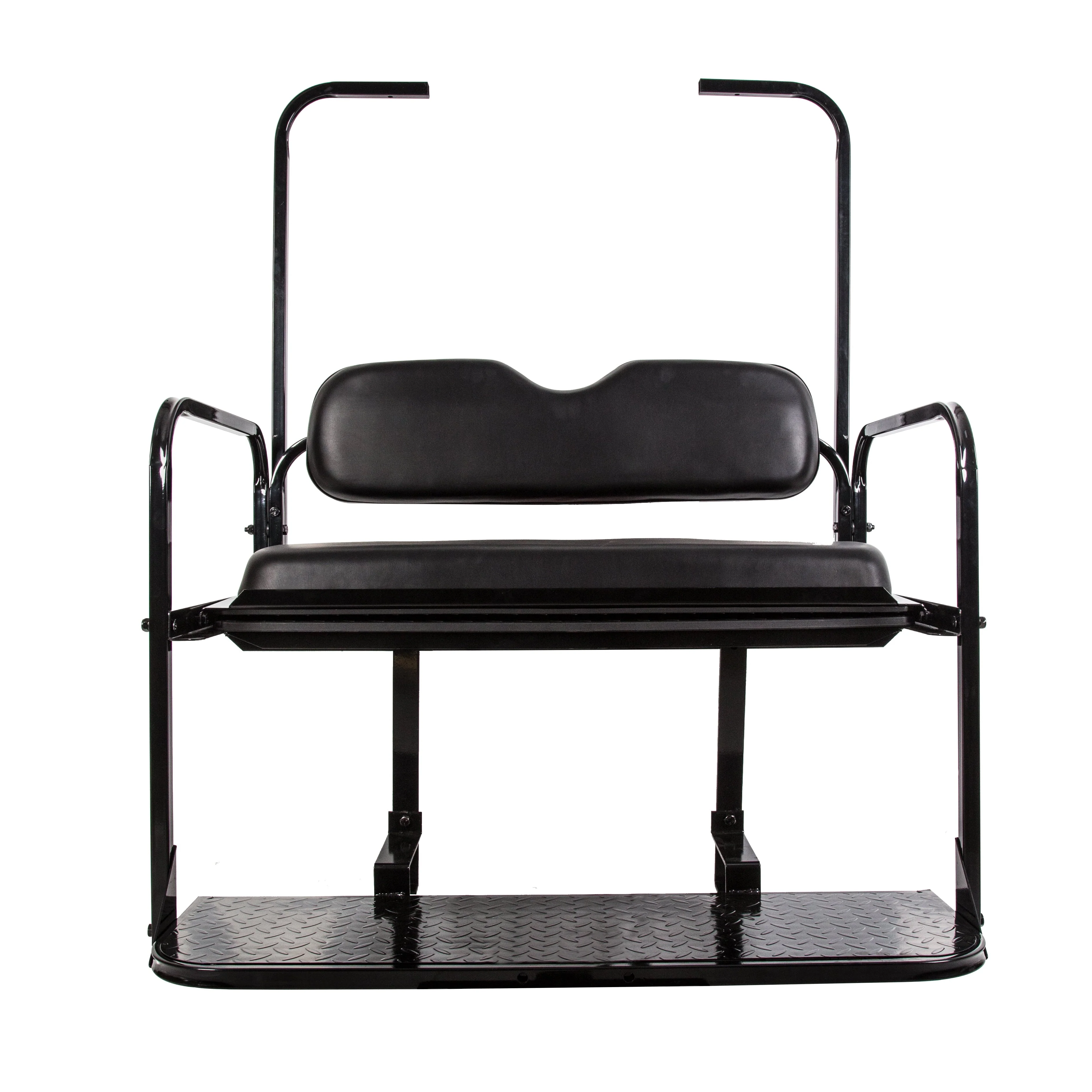 Flip Folding Rear Back Seat Kit Compatible with EZGO TXT Golf Cart | Black Cushions | 1995 Up You Will Receive (2) Packages Image 7