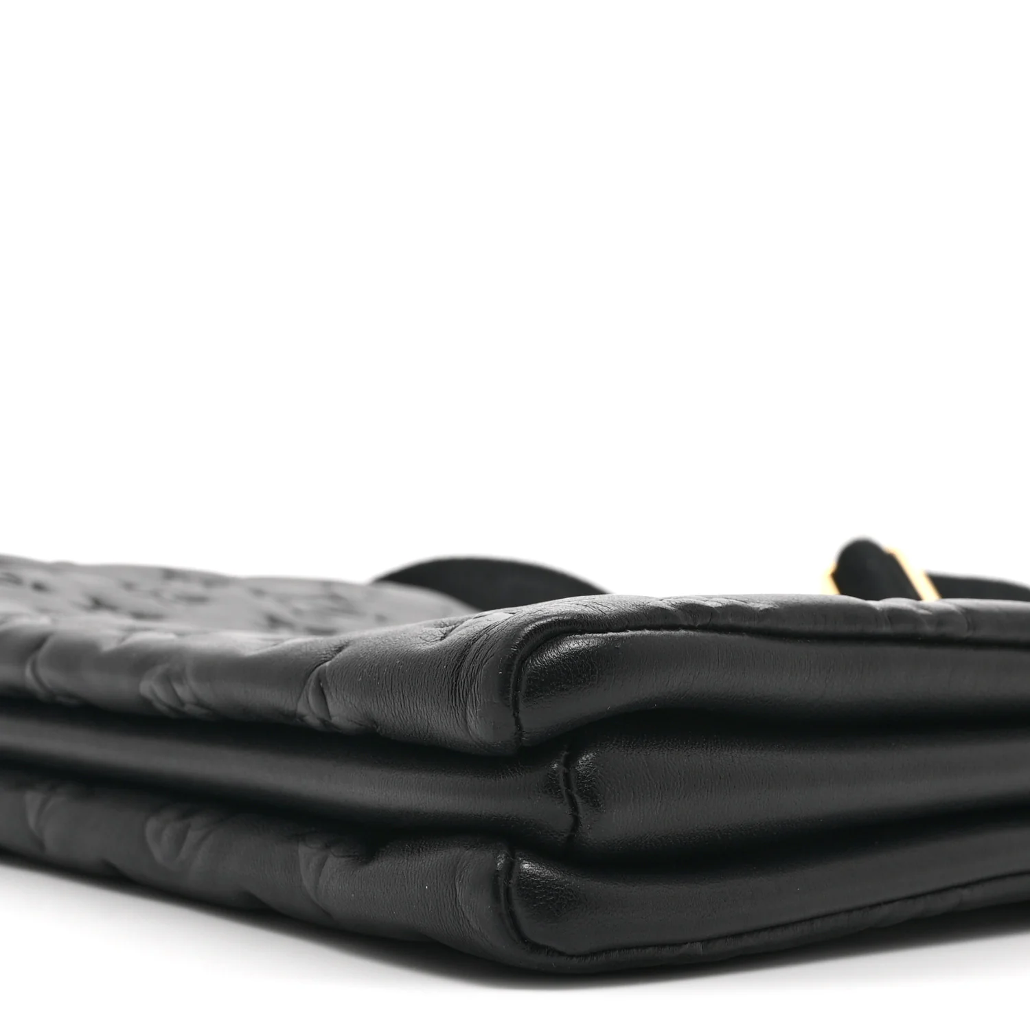 Lambskin Embossed Monogram Coussin PM Black
