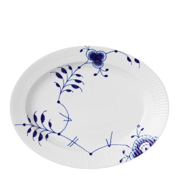 Blå Mega Riflet fat 30,5 cm