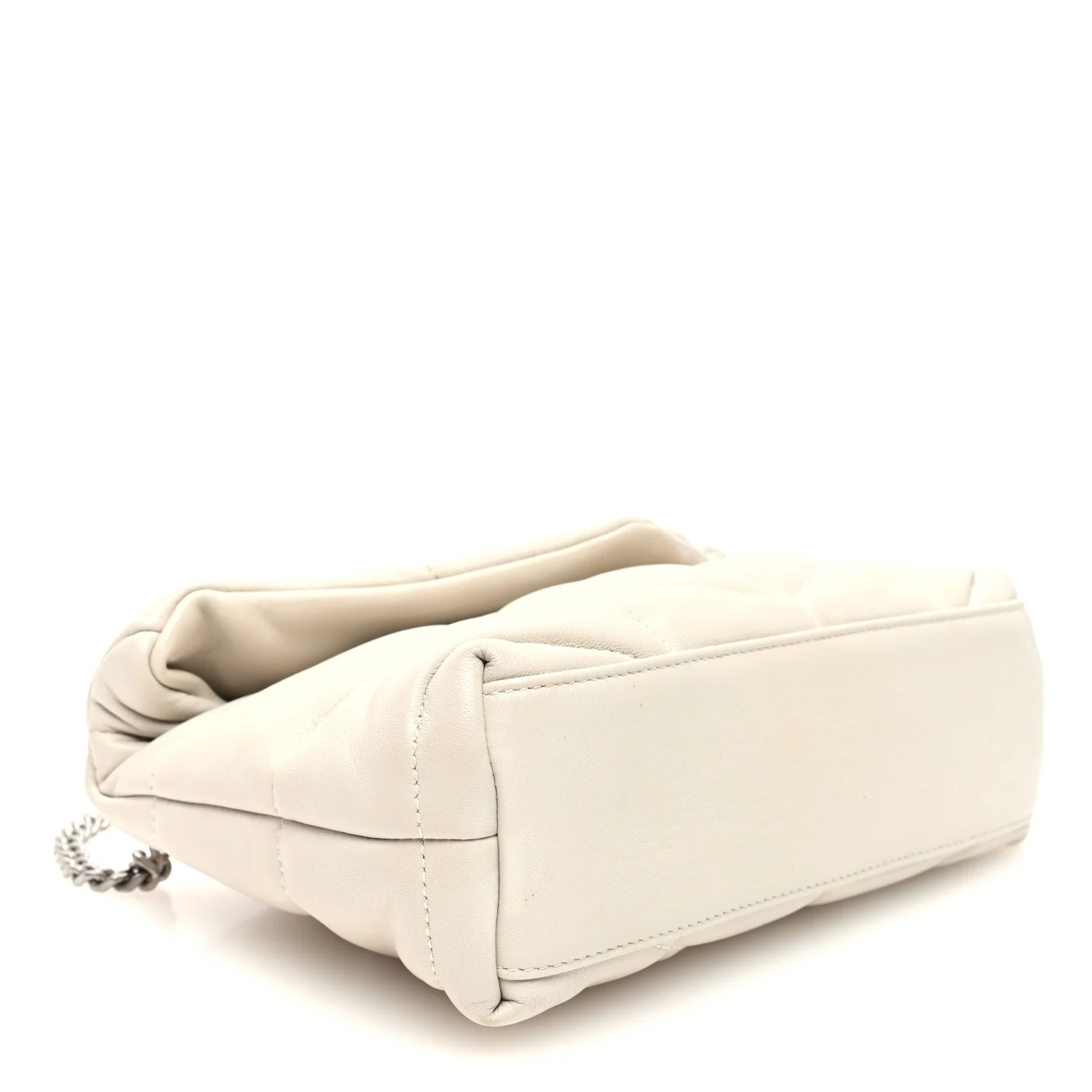 Lambskin Quilted Toy Loulou Puffer Monogram Chain Satchel Crema Soft