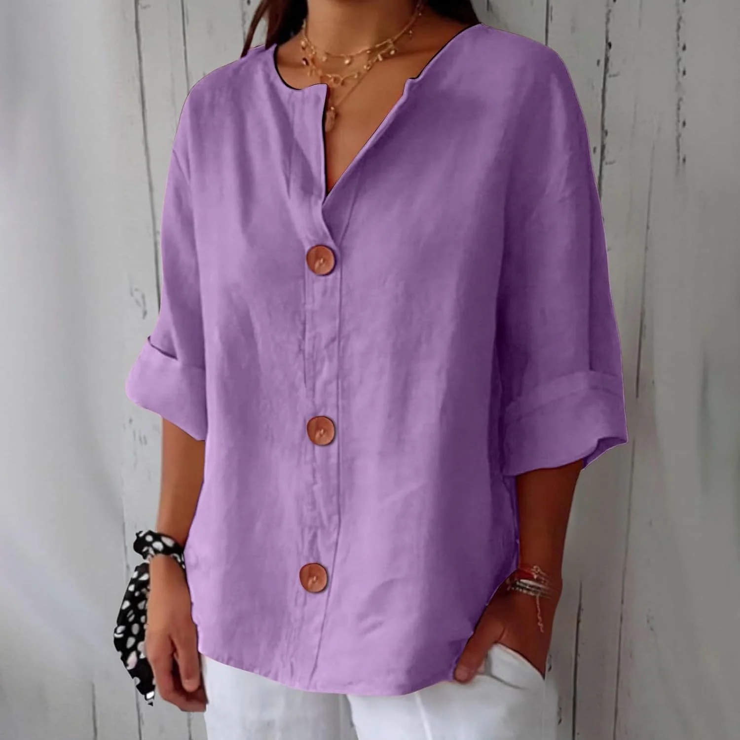 Clara - Blouse en Lin Décontractée