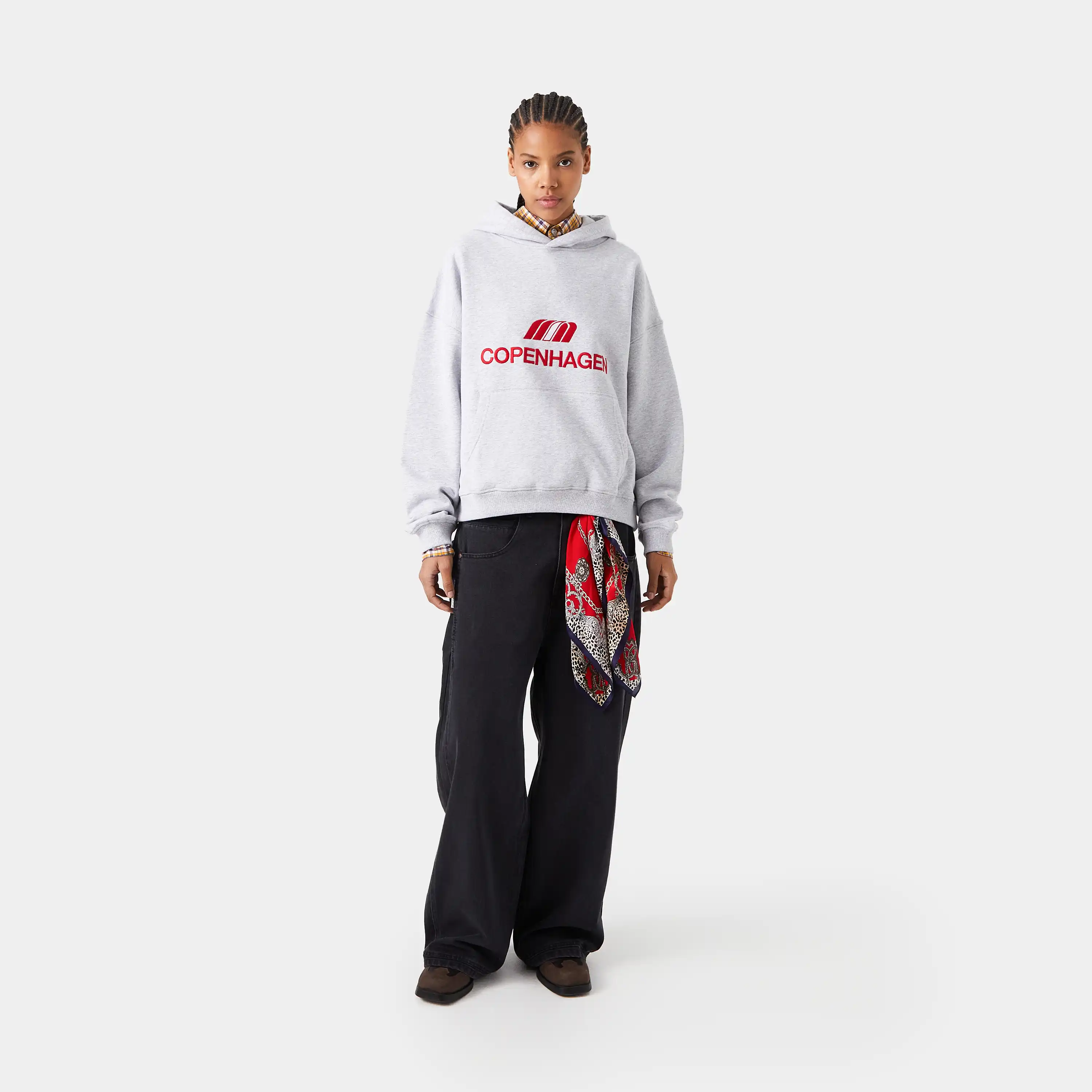 Flag CPH Heather Grey Oversized Hoodie