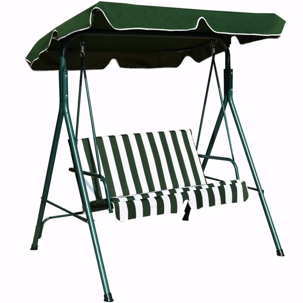 Patio Swings for Porch,Comfortable Porch Swings,Loveseat Cushioned Patio Steel Frame Swing Glider -Green(Green)