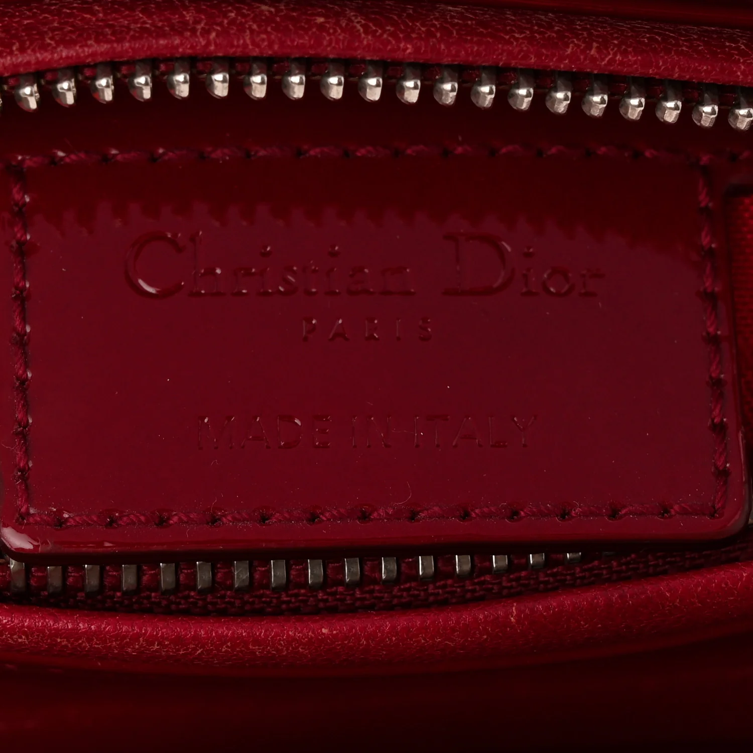 Patent Cannage Medium Lady Dior Red