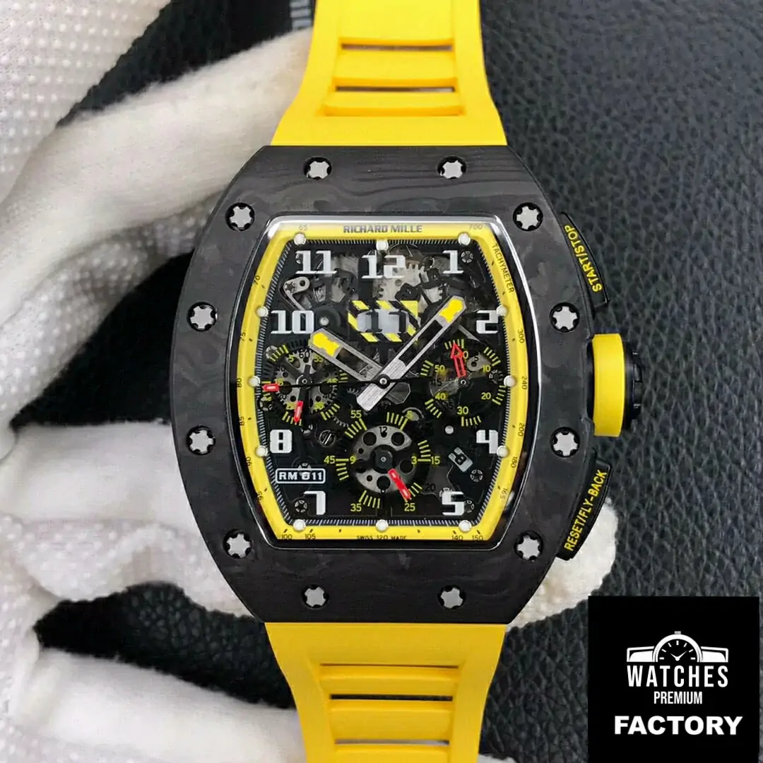 Richard Mille RM-011 KV Factory Yellow Rubber Strap