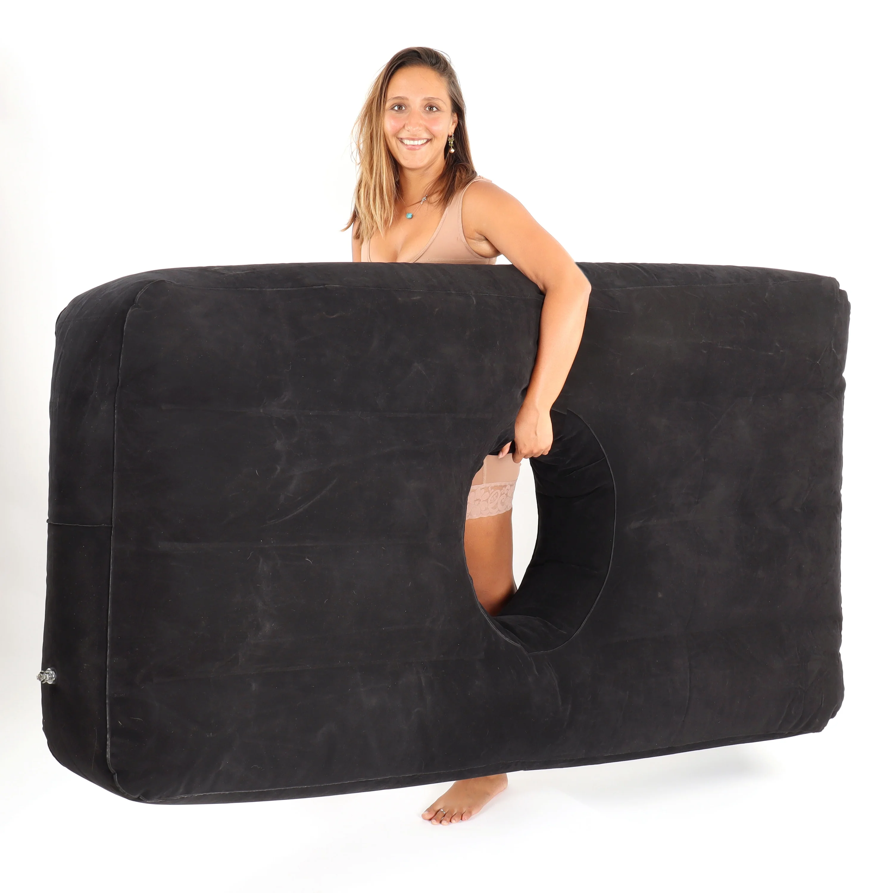 BBL Bed with Hole, Inflatable Brazilian Butt Lift Mattress For Comfortable and Safe sleep After BBL Surgery- Black - Image 6
