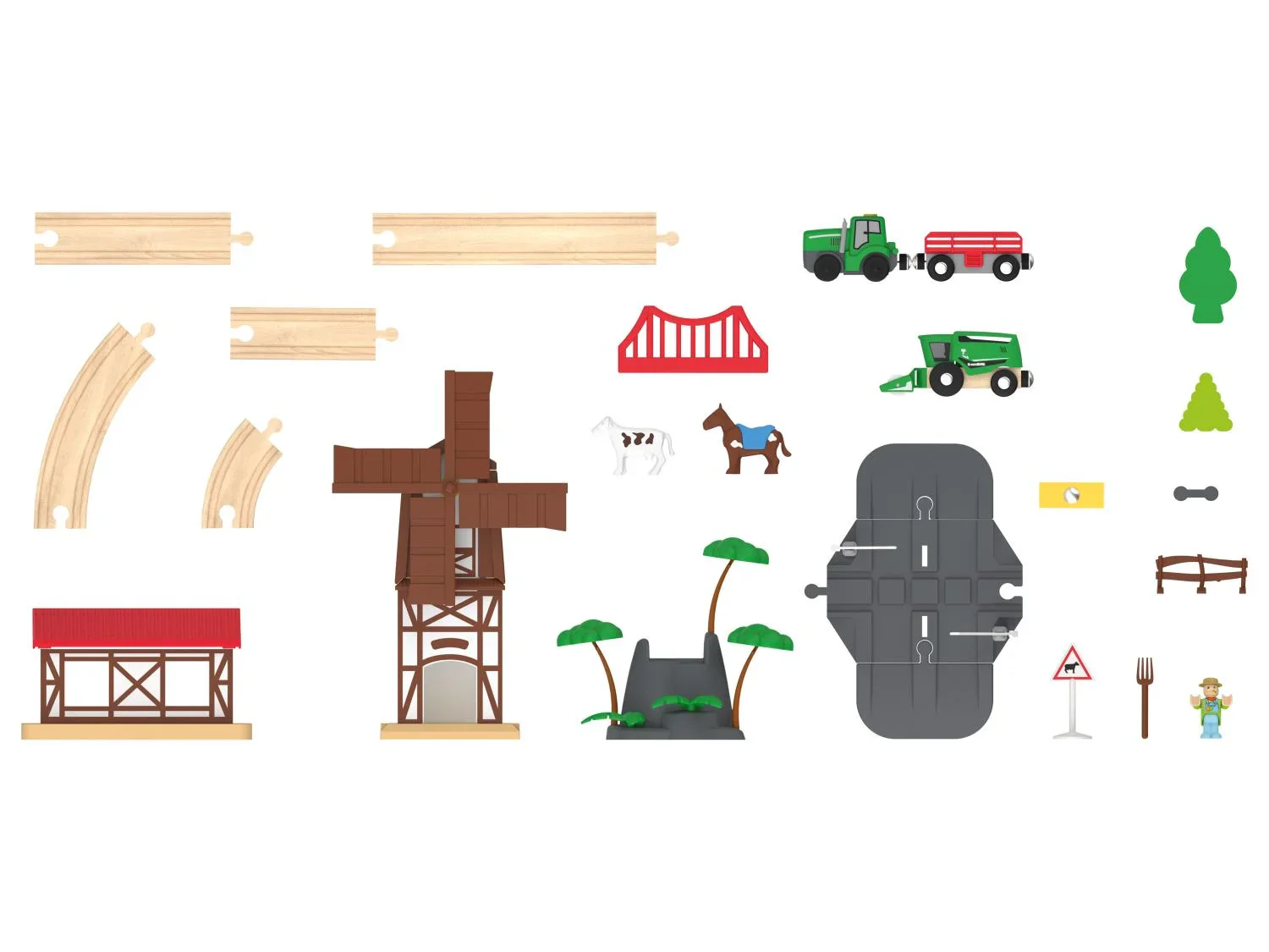 Playtive Set de chemin de fer en bois