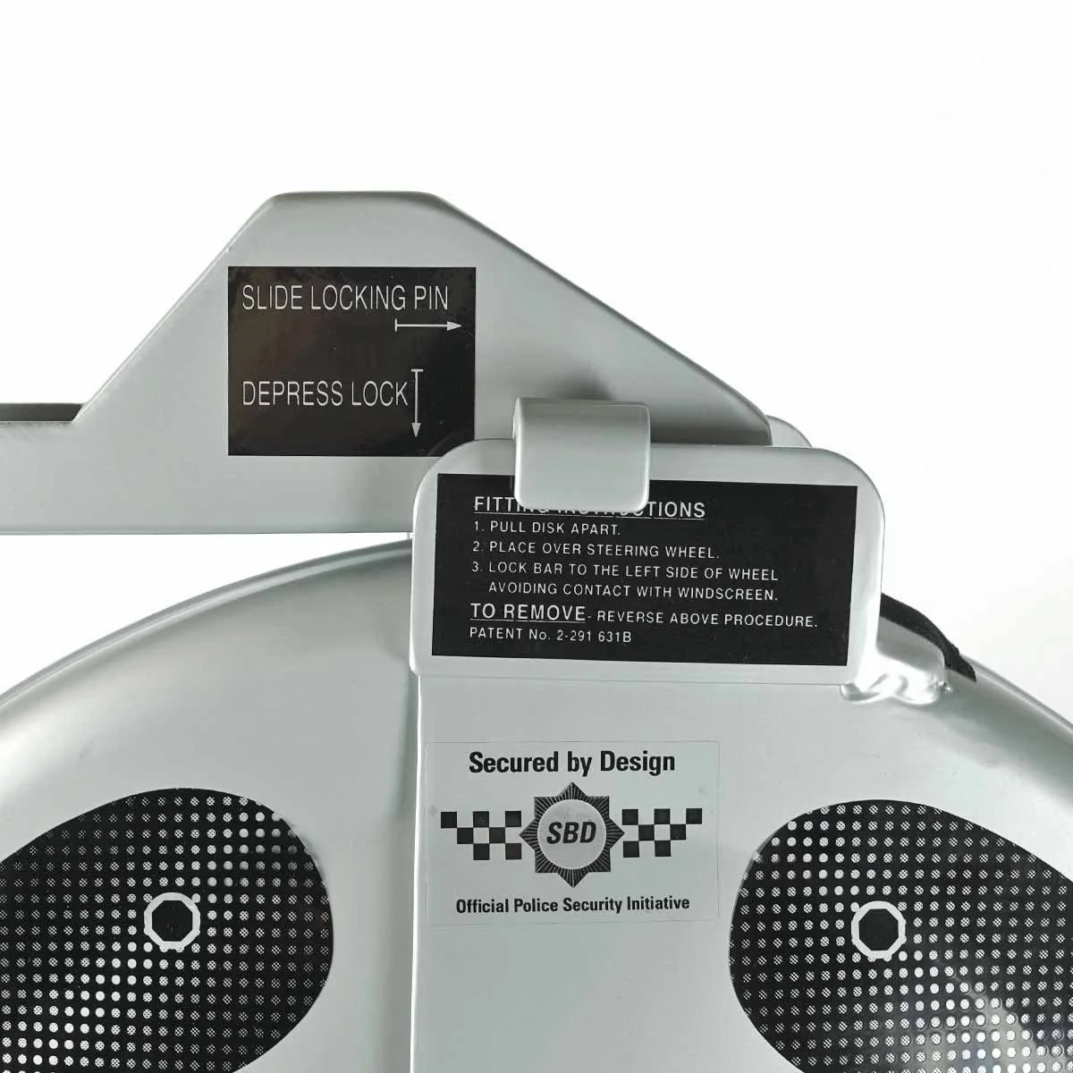 Disklok Security Device - Steering Wheel Lock - Silver - Left Hand Drive (LHD)