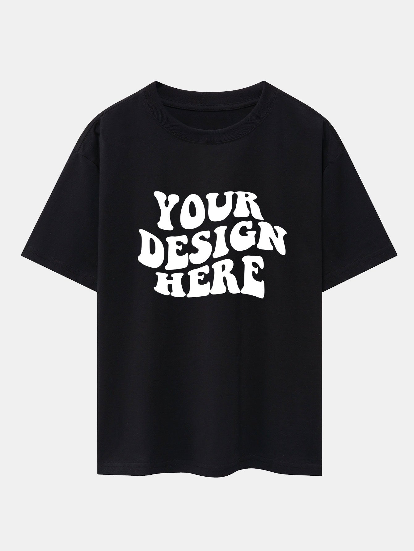 T-shirt oversize à épaules tombantes imprimé avec votre design ici
