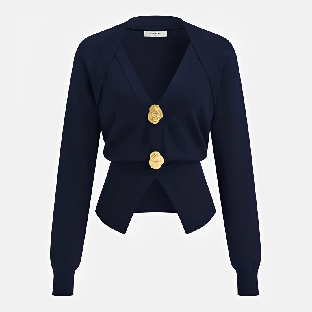 Kisha - Cardigan Élegant au Col en V