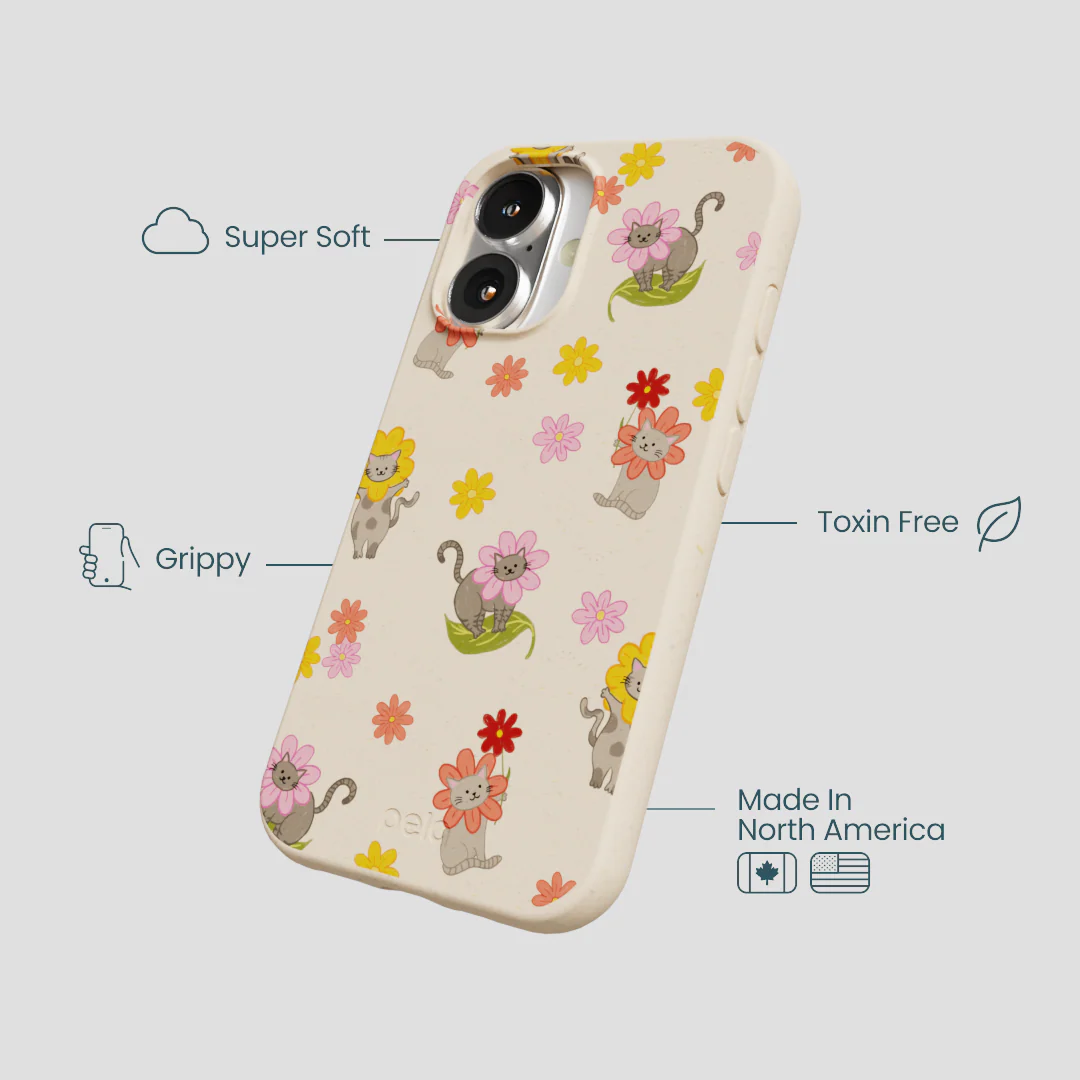 Seashell Flower Cats iPhone 16 Case