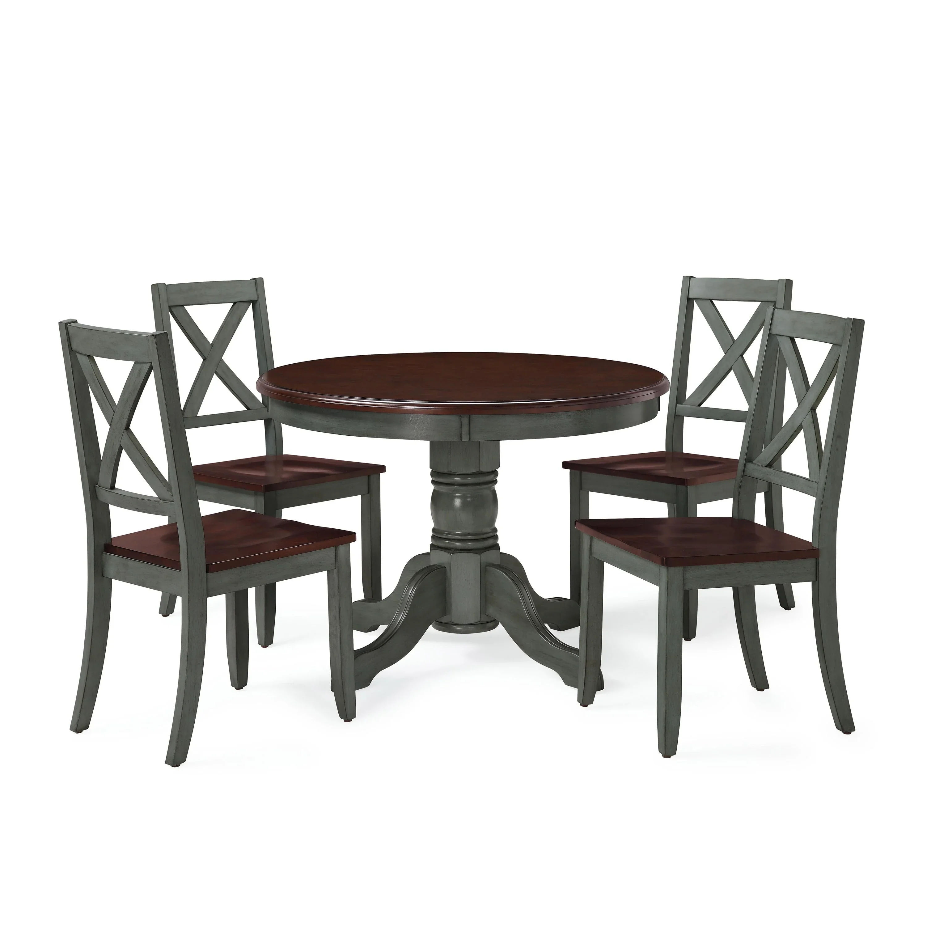 Better Homes & Gardens Cambridge Place Dining Table, Blue & Mocha Finish