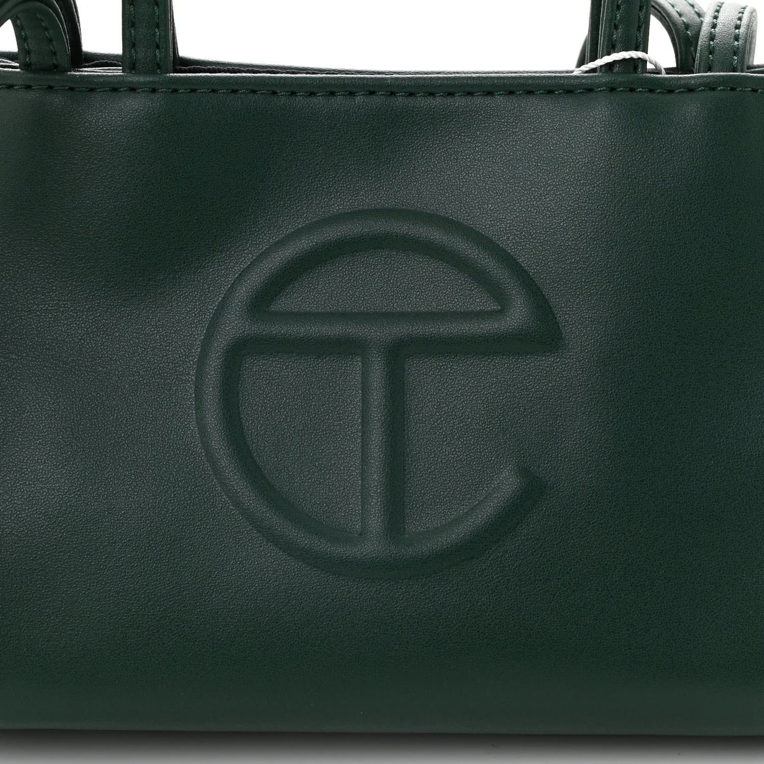 Vegan Leather Small Shopping Bag Dark Olive