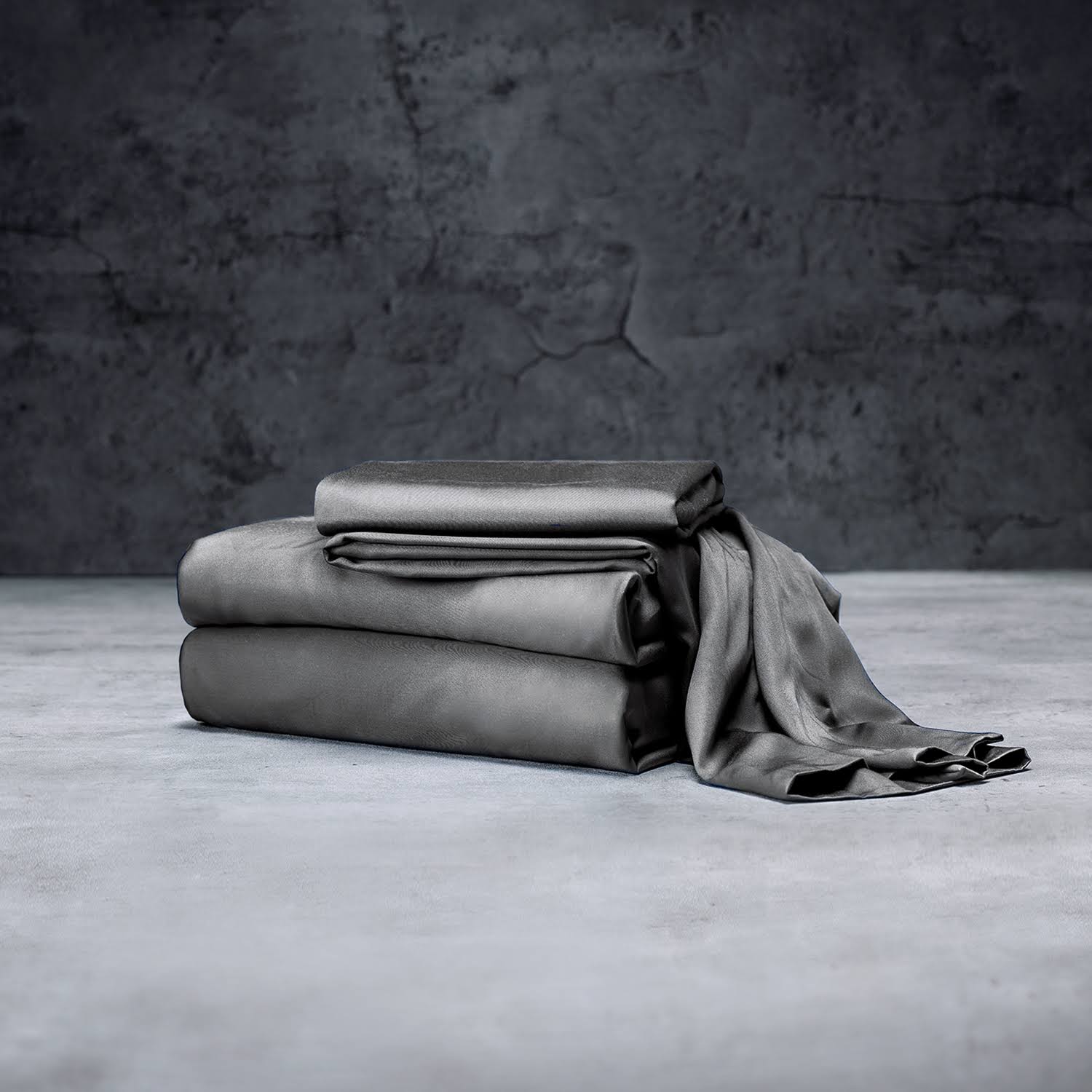 LUXOME Luxury Sheet Set | 100% Viscose from Bamboo | Full Size - Charcoal | Deep Pockets | 4-Piece Set (Fitted, Flat, 2 Pillowcases)