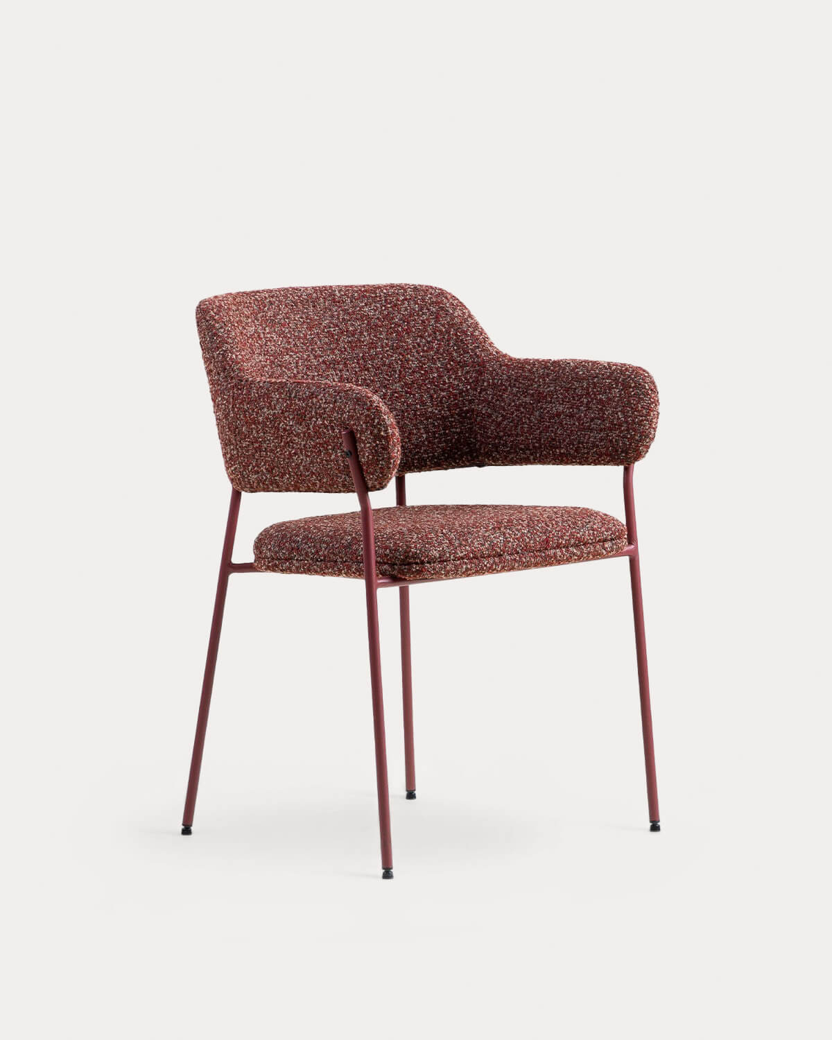 Stana - Silla de Comedor con Reposabrazos de Tela y Metal Stana