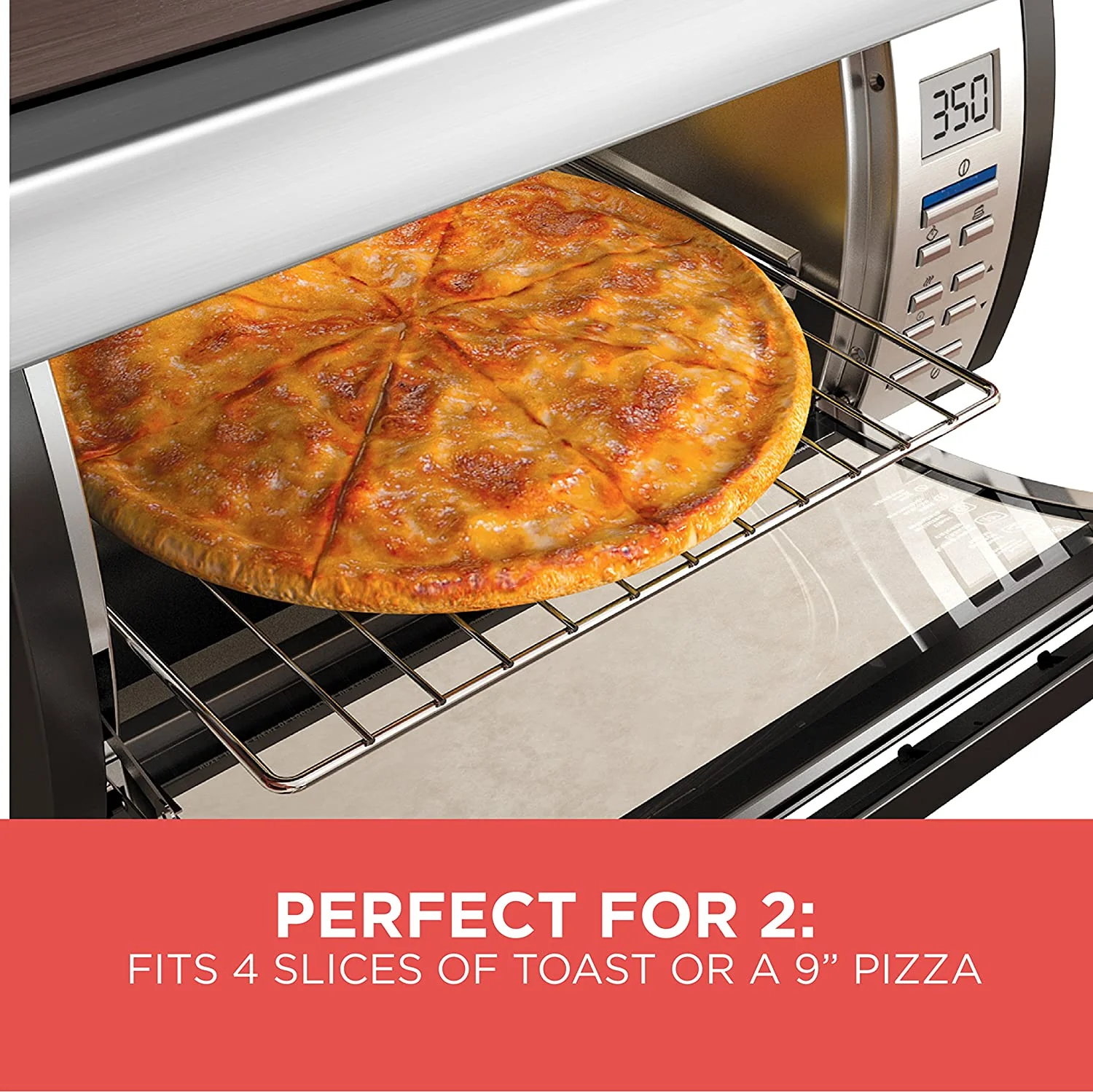 Spacemaker Under-Counter Toaster Oven. Black/Stainless Steel. TROS1000D