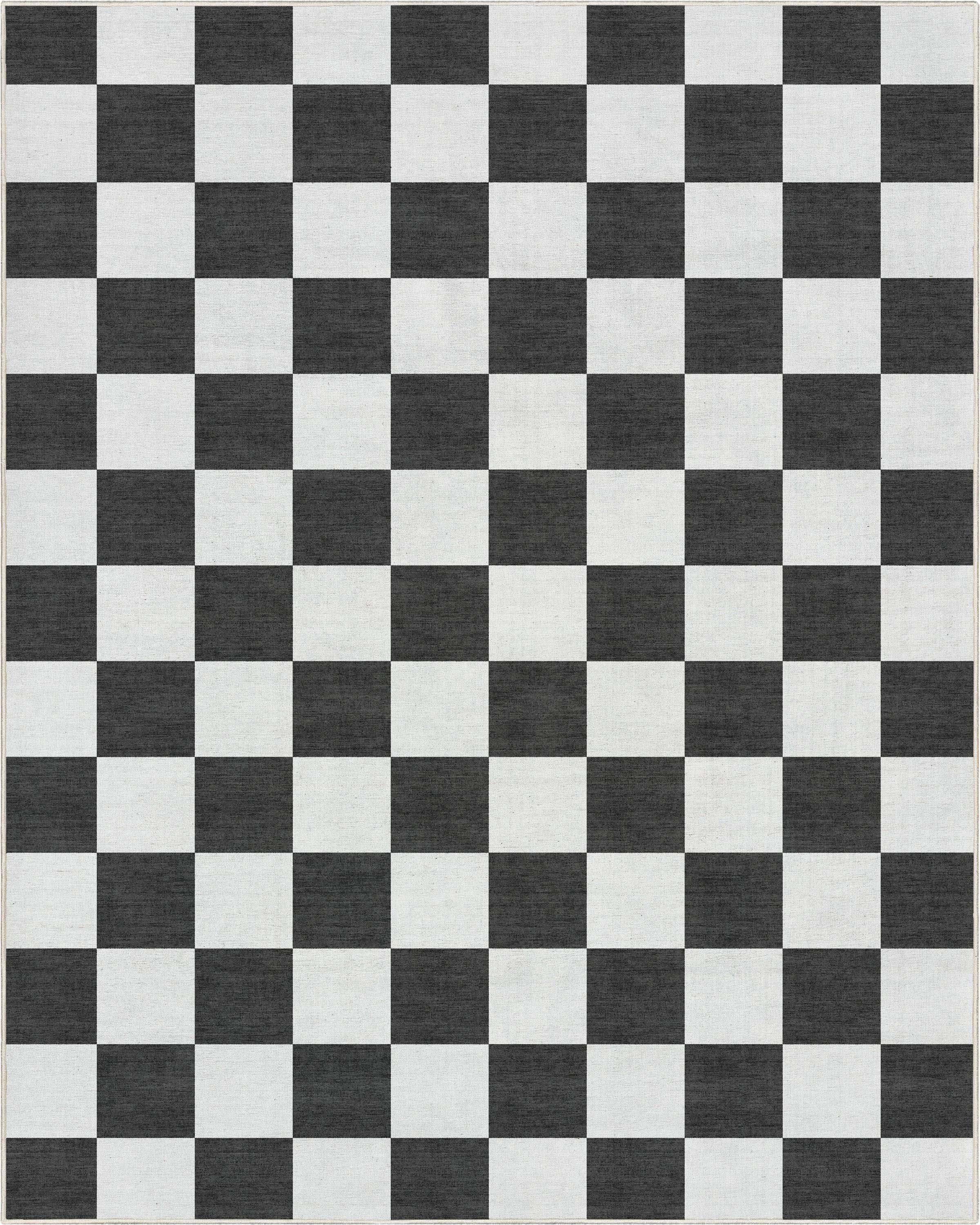 Well Woven Apollo Flatwoven Modern Squares Black 5' x 7' Area Rug