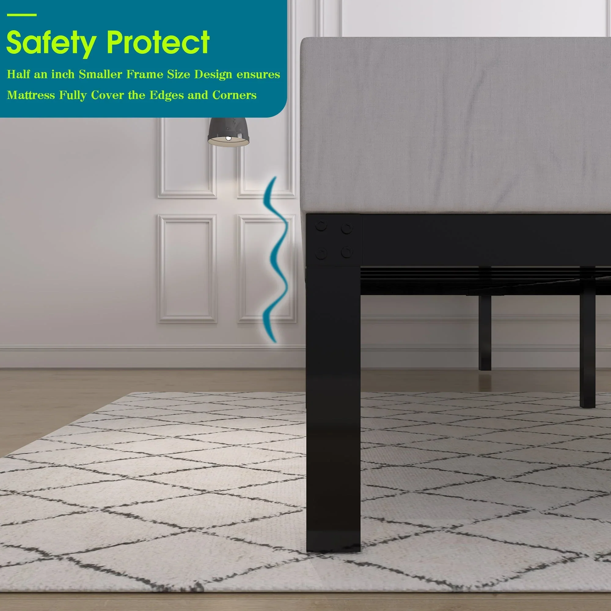 yookare 14 4000lbs Heavy Duty Metal Platform Bed Frame, Queen