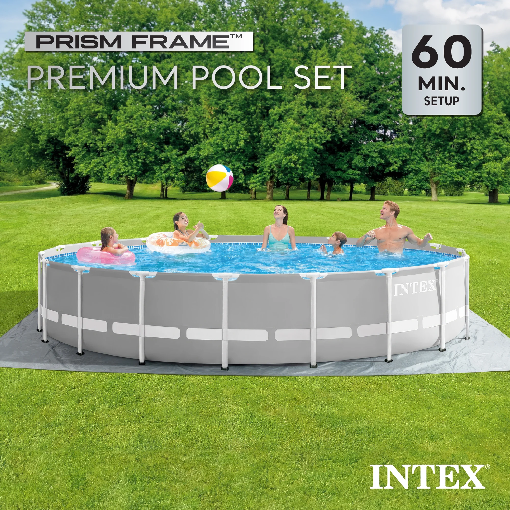Intex 26719EH 14ft x 42in Prism Frame Above Ground Swimming Pool with Pump