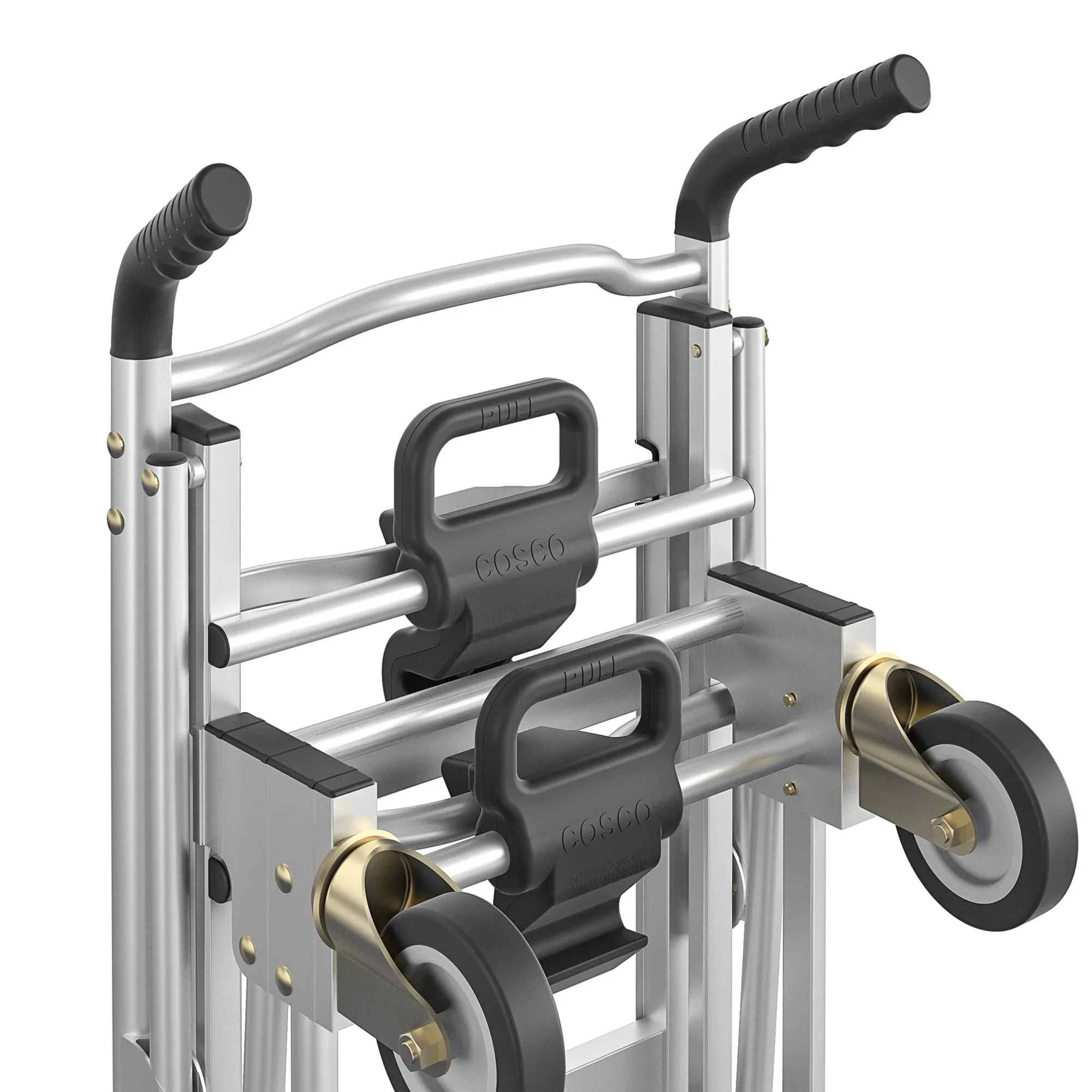 Cosco 3-in-1 Assist Series Aluminum Hand Truck/Assisted Hand Truck/Cart w/ flat free wheels, Silver