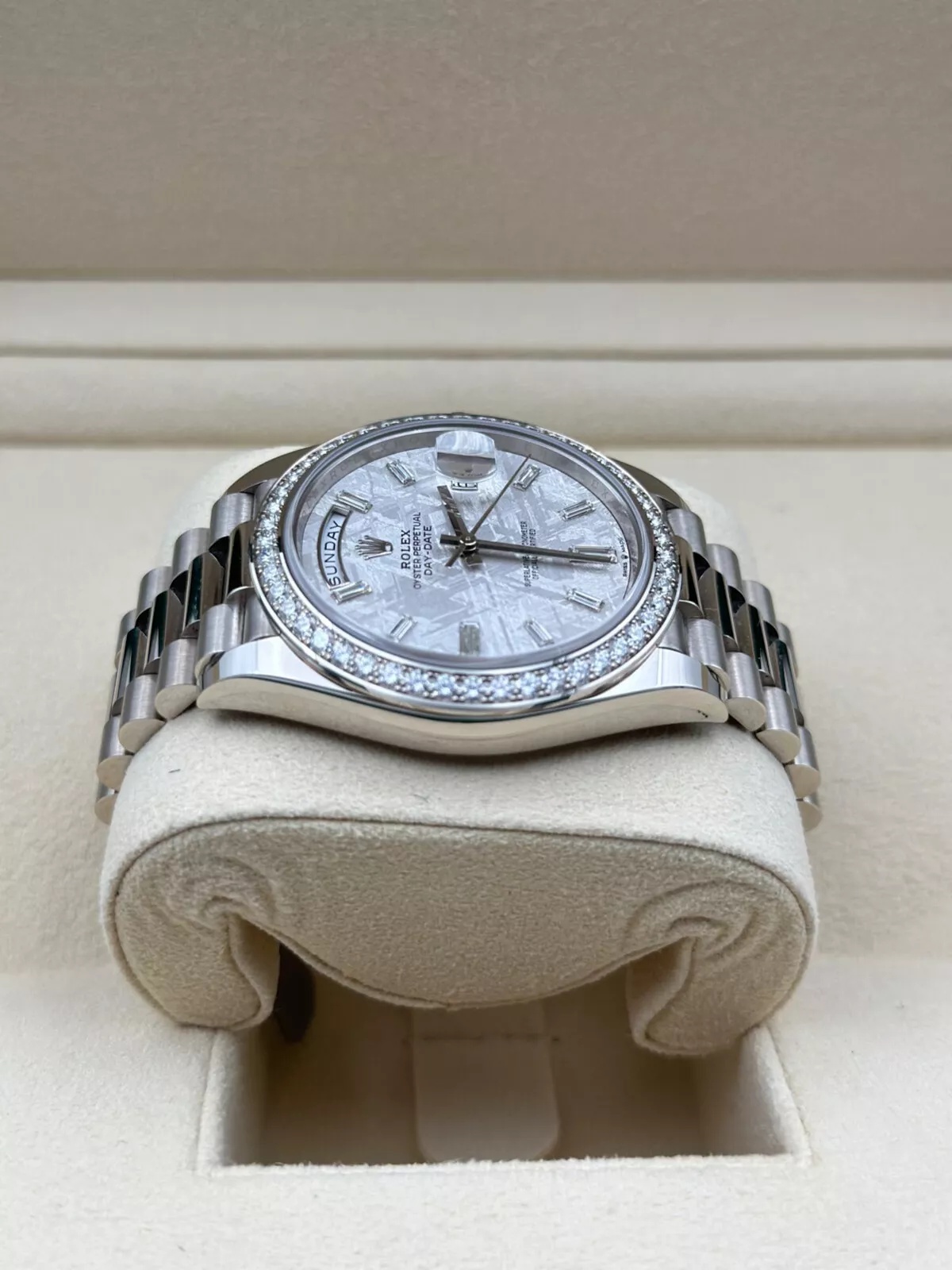 [Super Clone]RLX  Day-Date 40mm 228349RBR-0040 Meteorite Dial President Bracelet