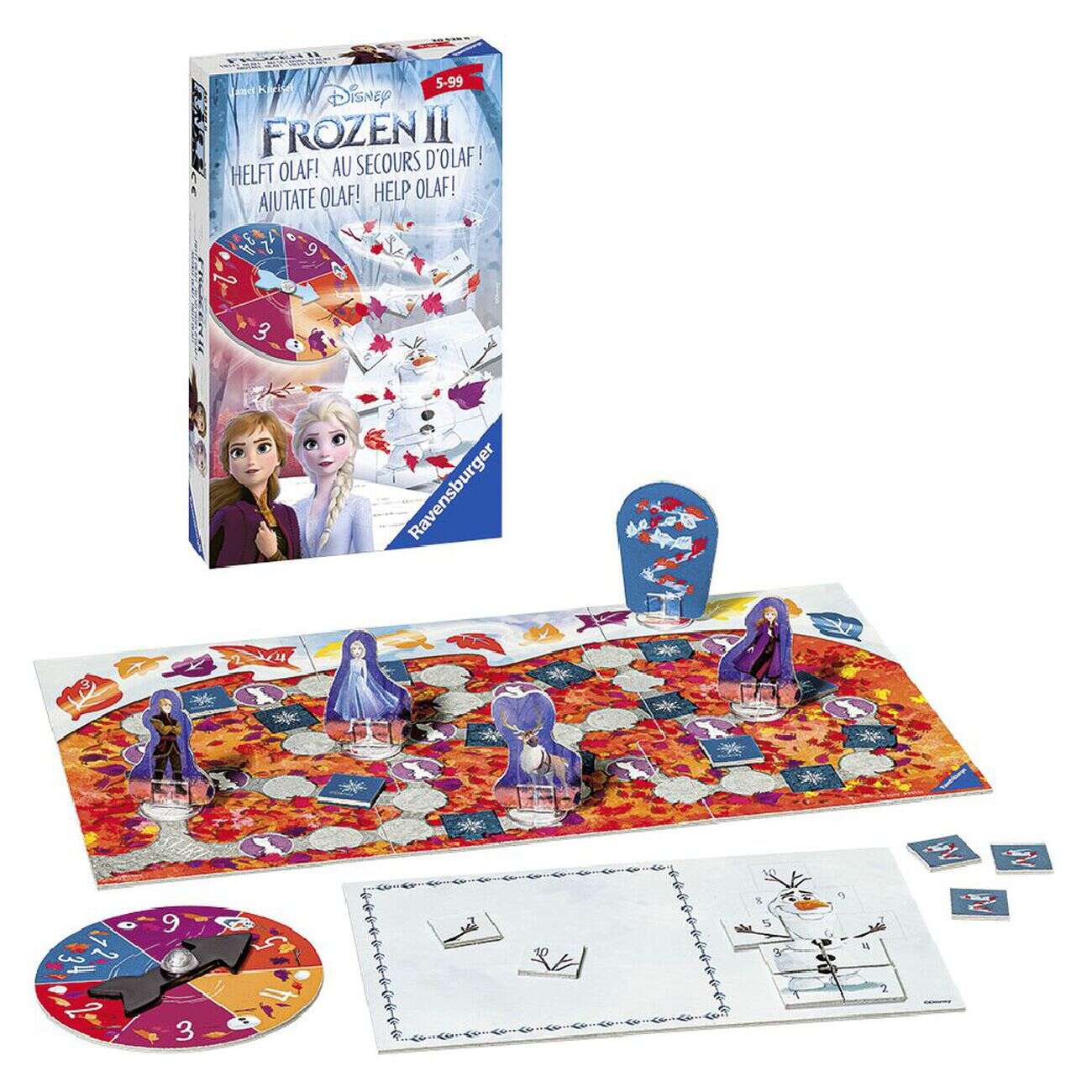 Mini jeu de société course La Reine des Neiges Au secours d'Olaf !