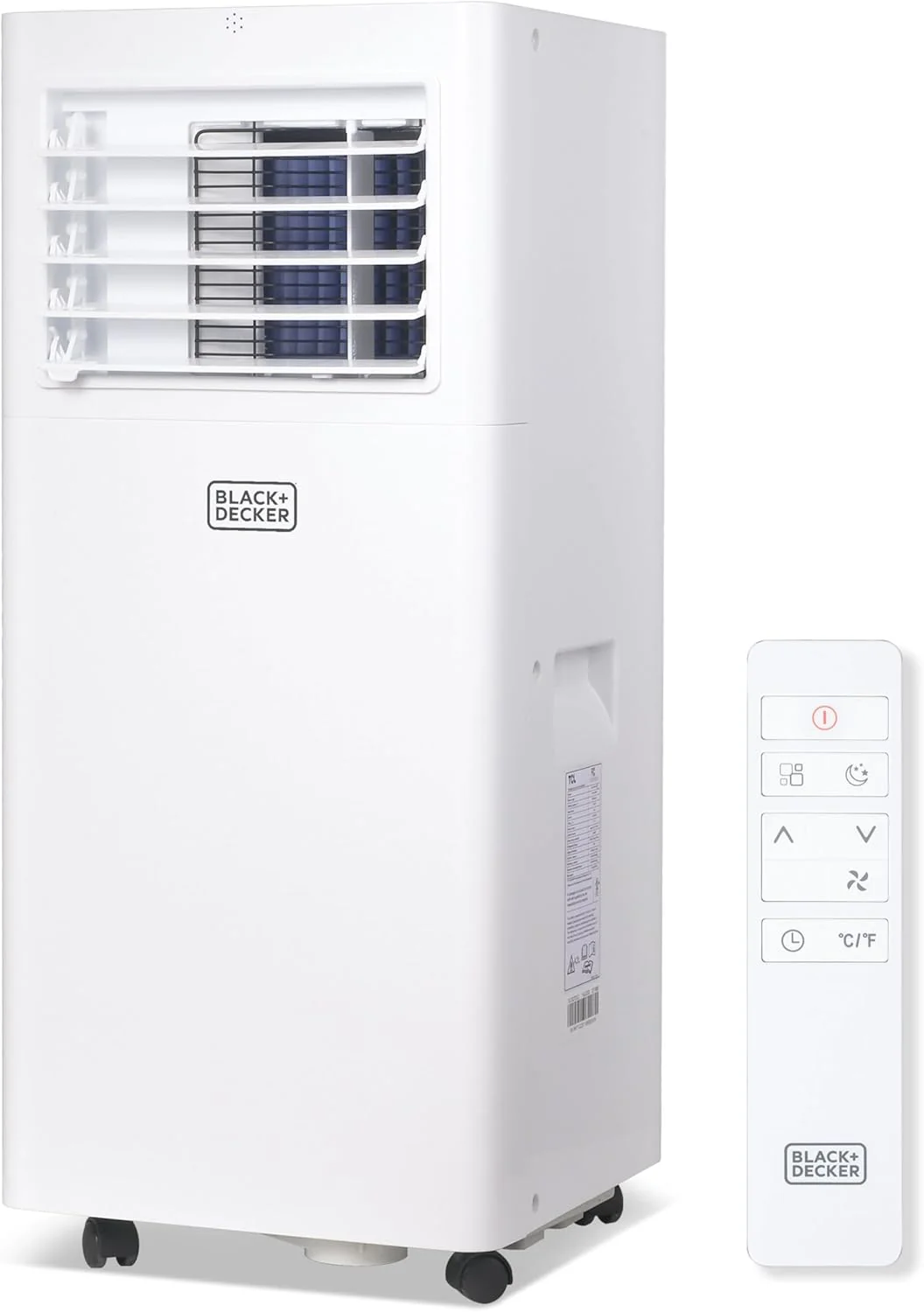 Climatiseur portable BLACK+DECKER, 8 500 BTU (5 100 BTU SACC) pour pièces jusqu'à 350 pi², avec télécommande multifonctions et kit fenêtre, BPACT05SM, blanc