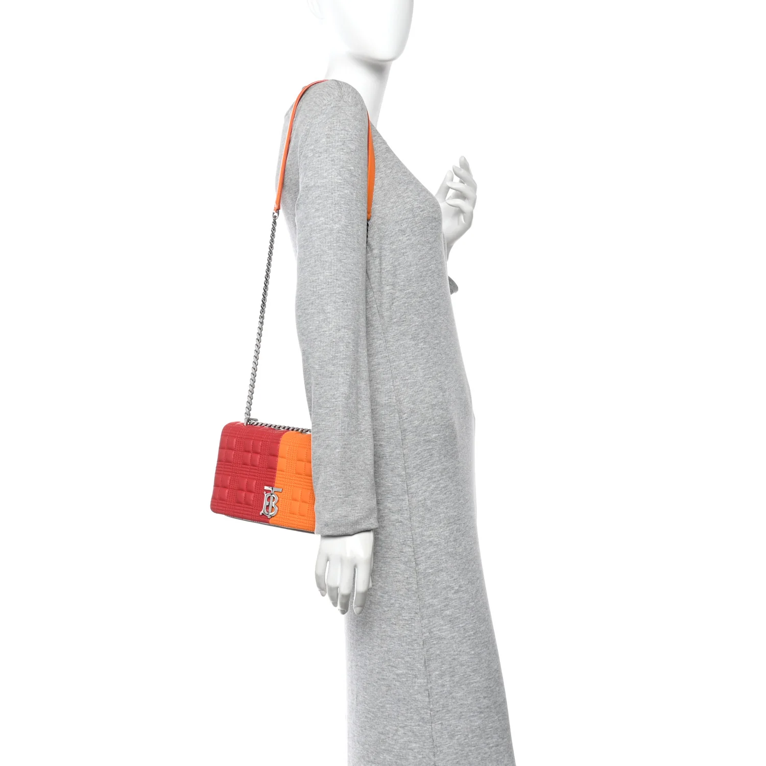 Lambskin Quilted Small Lola Bag Bright Red Orange