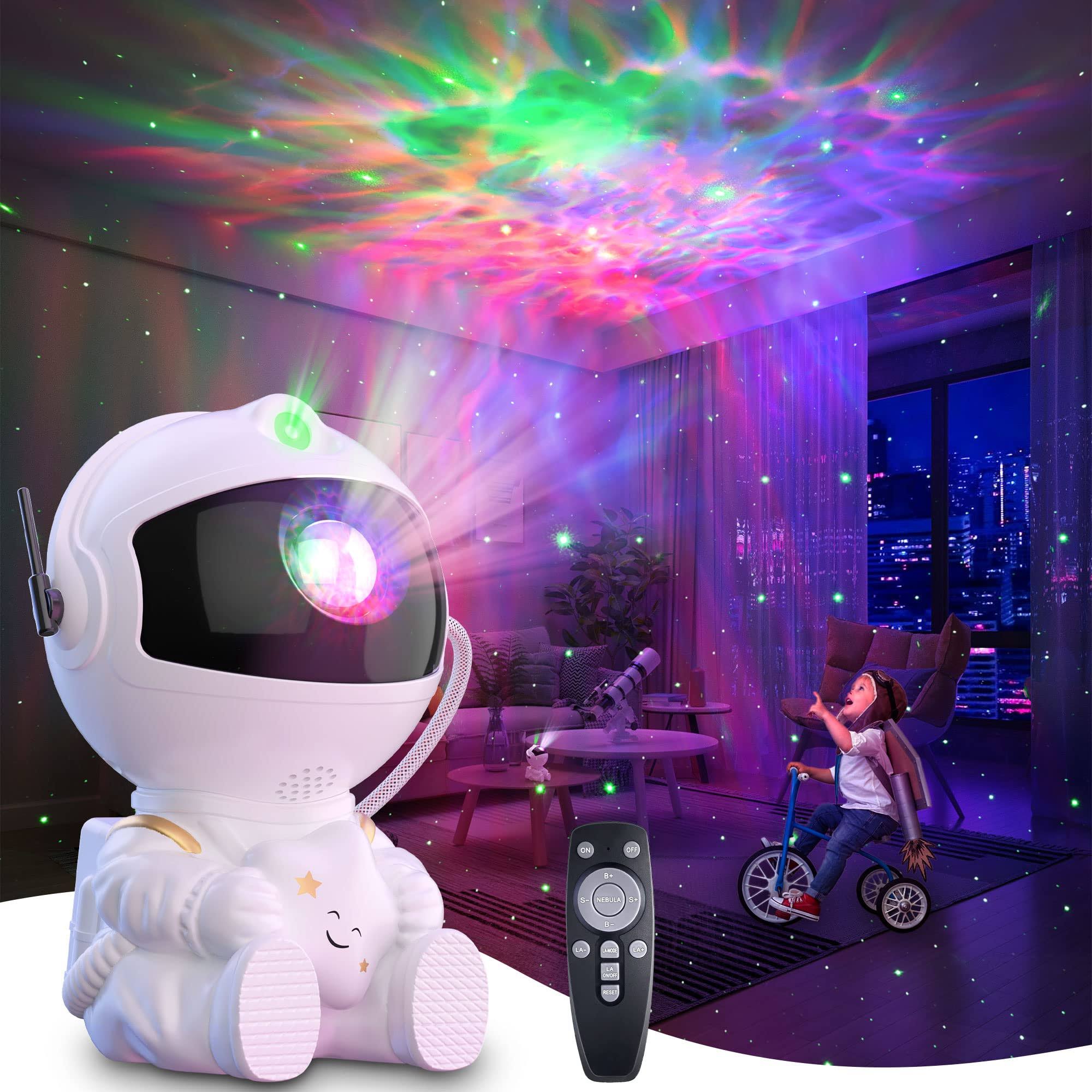 Fussion Star Projector Galaxy Light, Astronaut Night Light for Kids, Nebula Sky Starry Projector Light, Bedroom Decor Ceiling LED Lamp with Remote for Kids